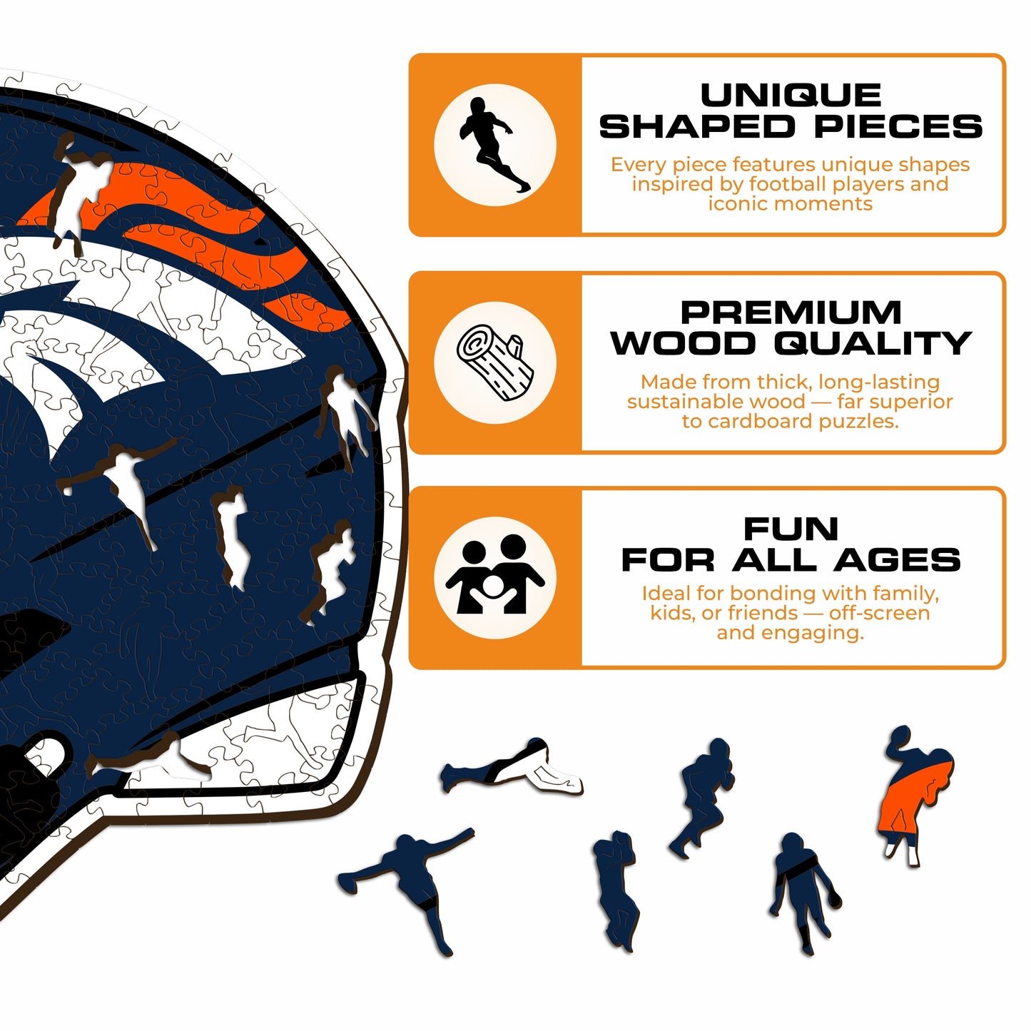 Denver Broncos™ Casco - Puzzle di Legno