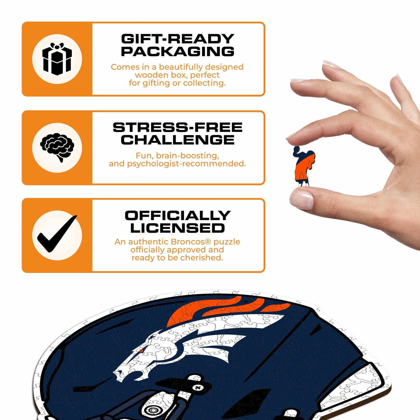Denver Broncos™ Casco - Puzzle di Legno