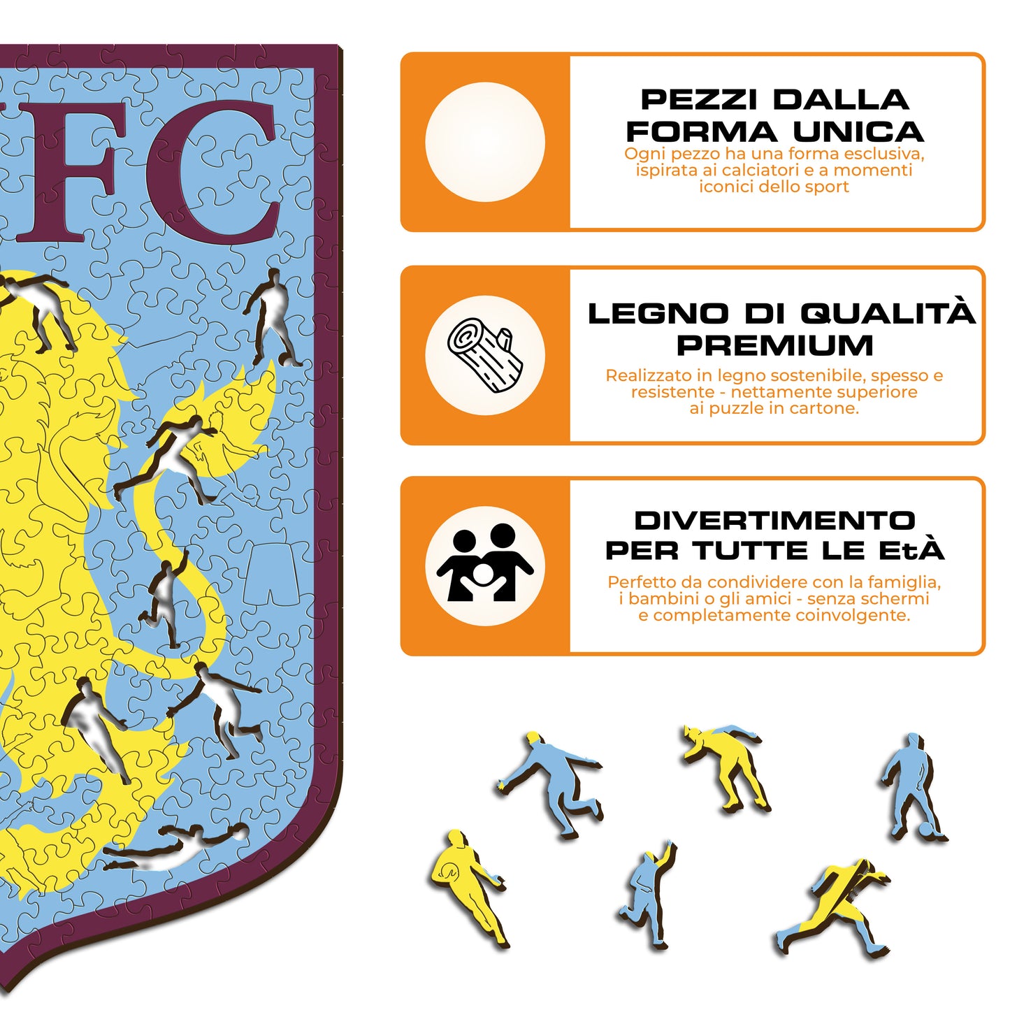 Logo Aston Villa® - Puzzle di Legno