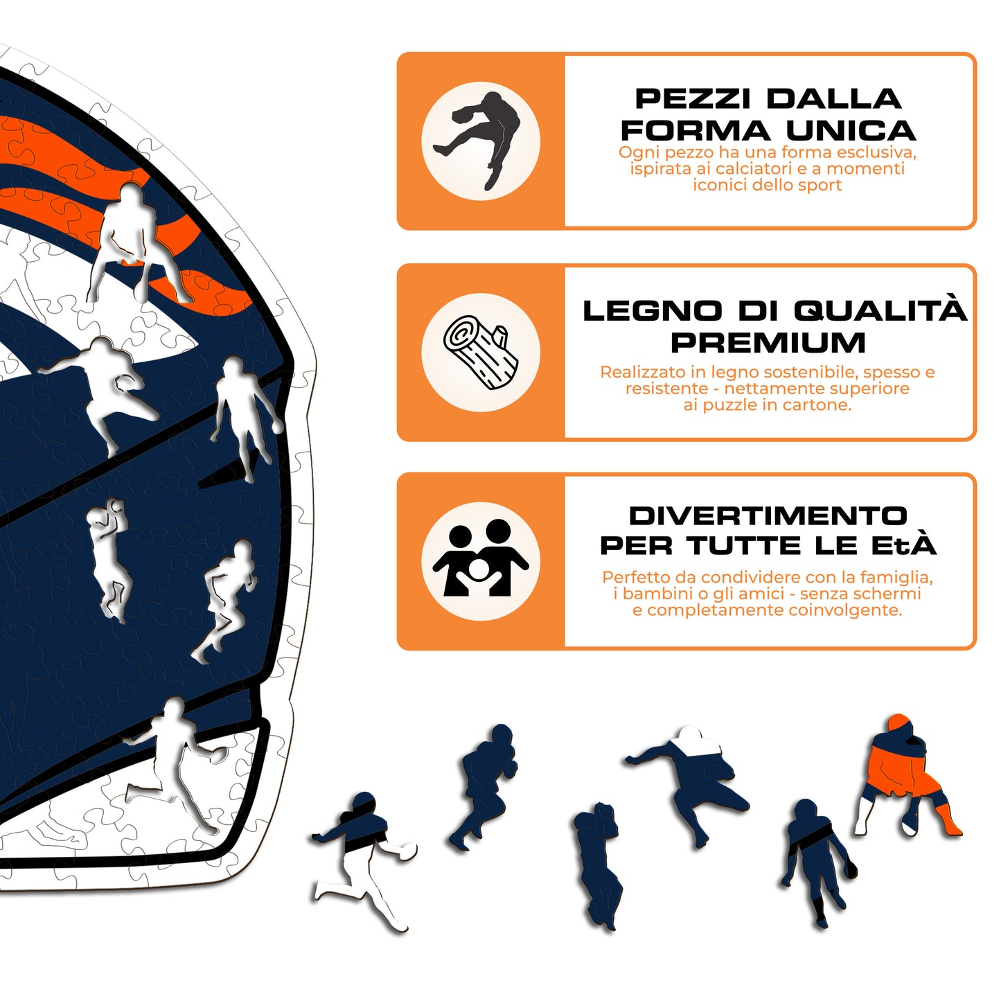 Casco Denver Broncos™ - Puzzle di Legno