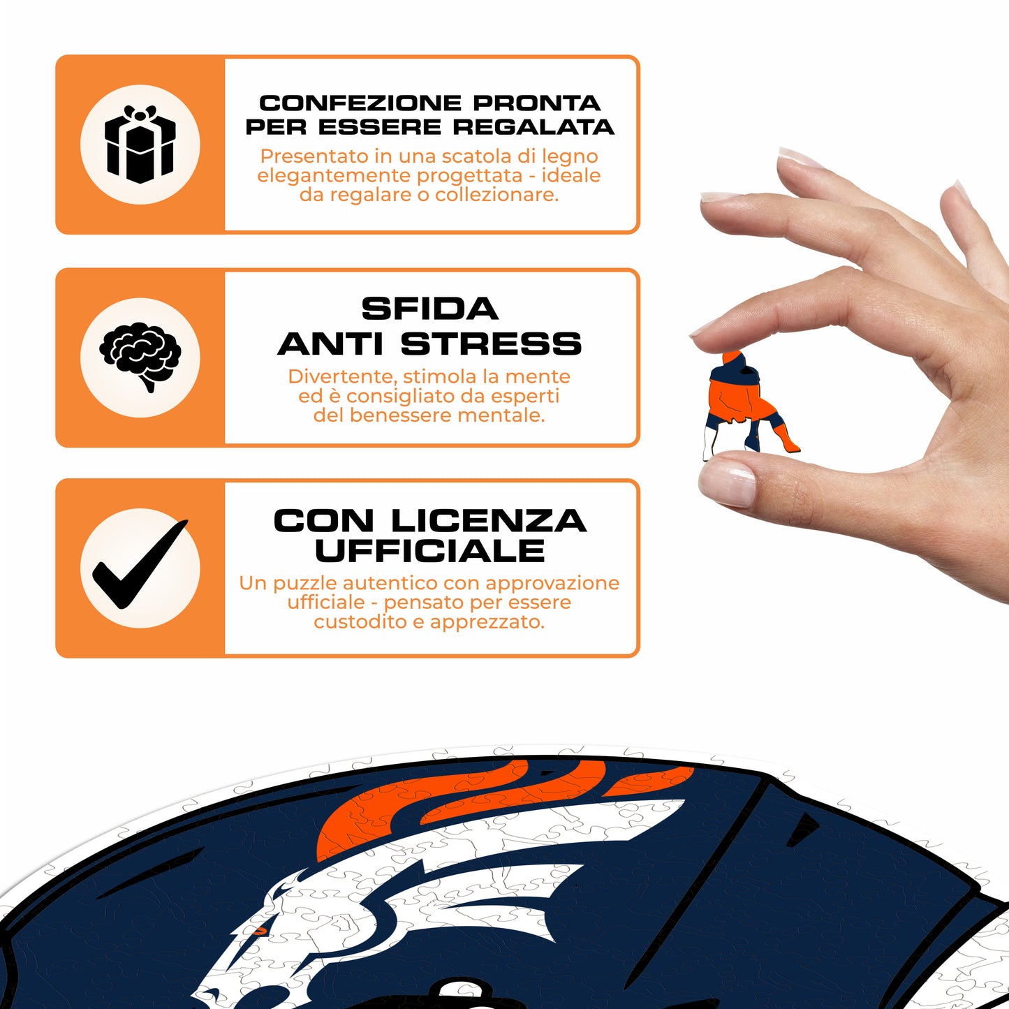 Casco Denver Broncos™ - Puzzle di Legno