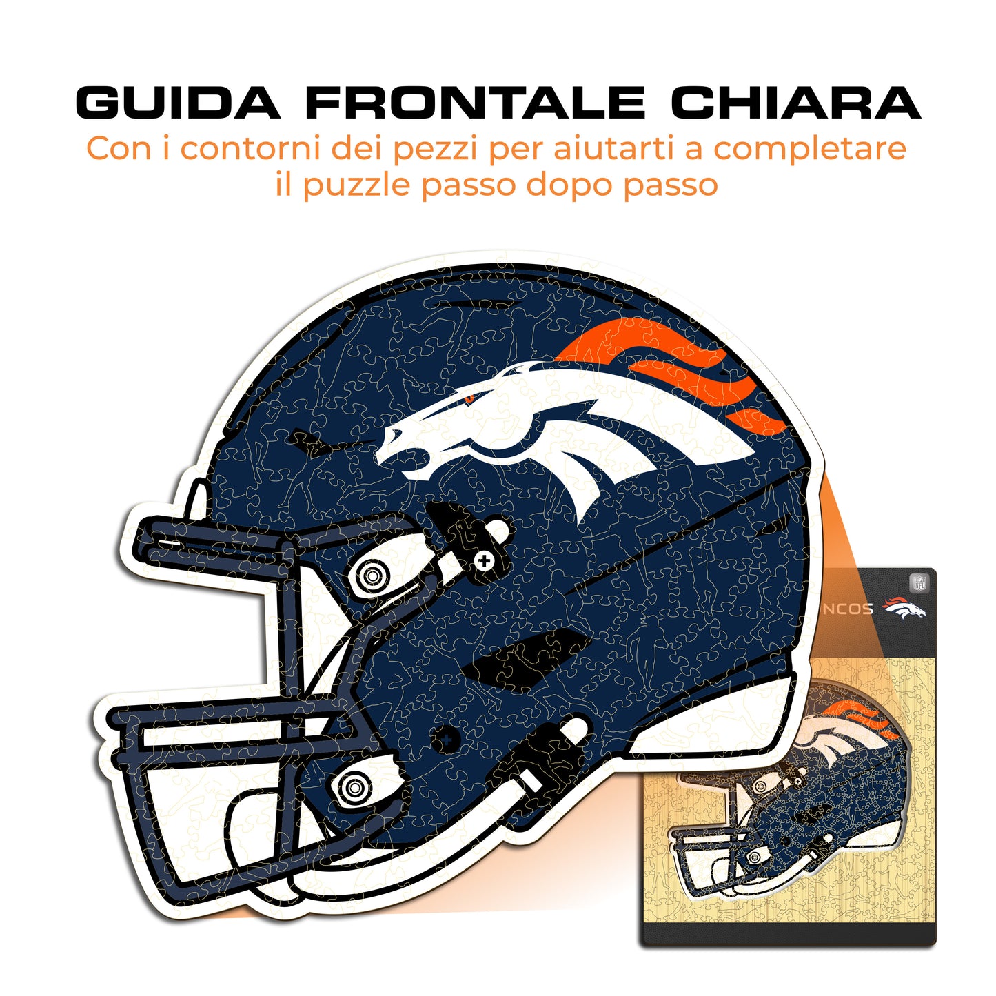 Casco Denver Broncos™ - Puzzle di Legno