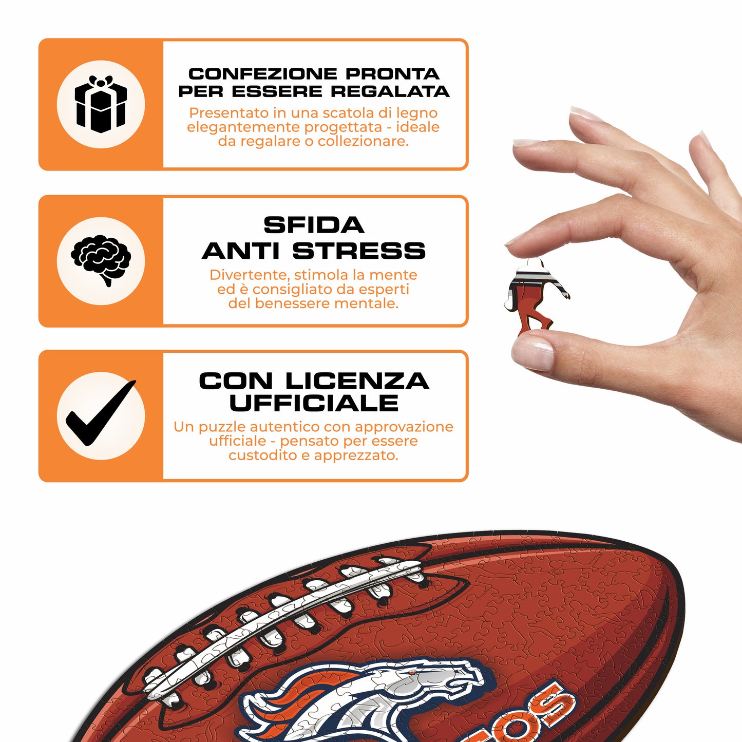Palla Denver Broncos™ - Puzzle di Legno