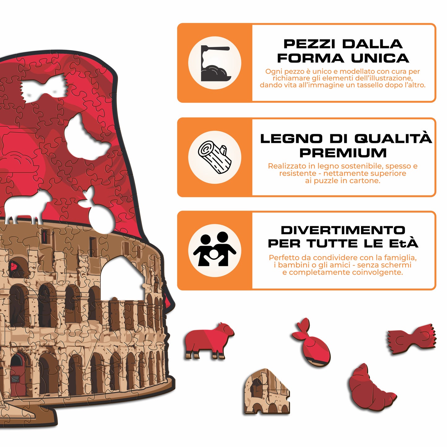 Colosseo - Puzzle di Legno