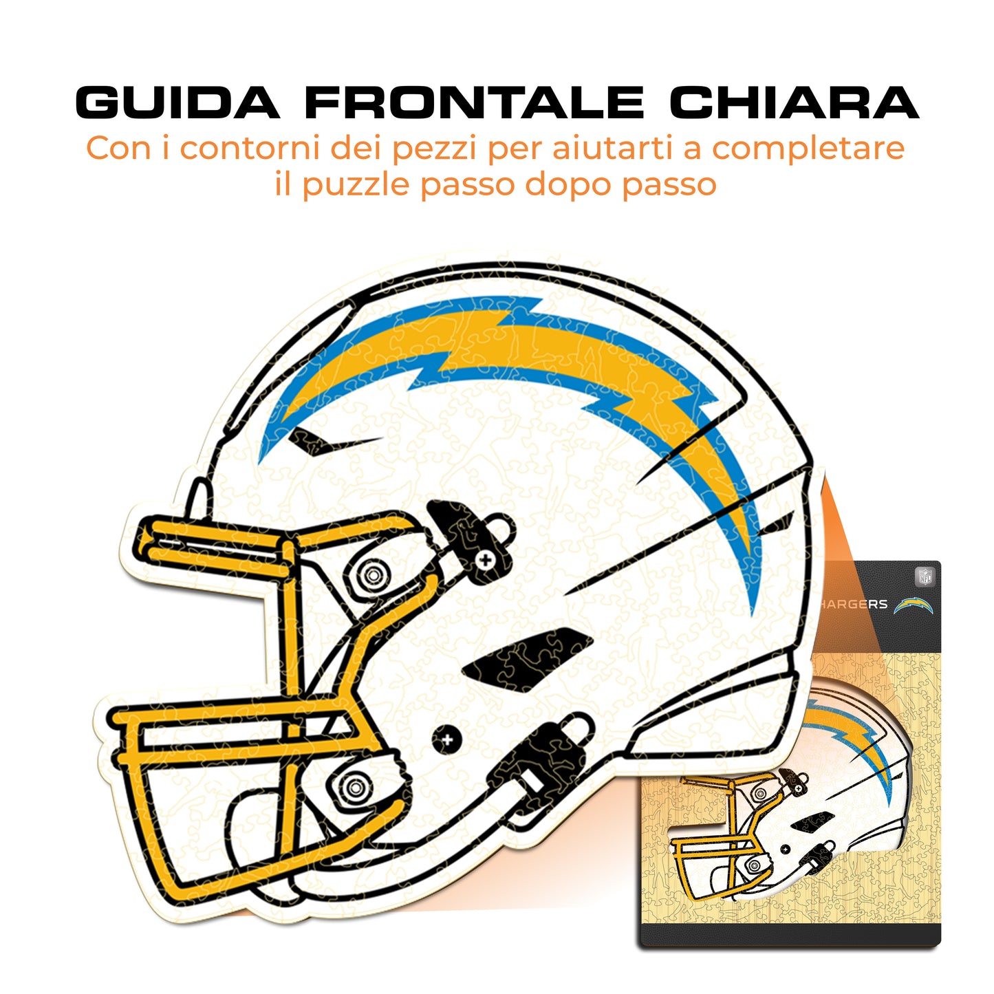 Casco Los Angeles Chargers™ - Puzzle di Legno