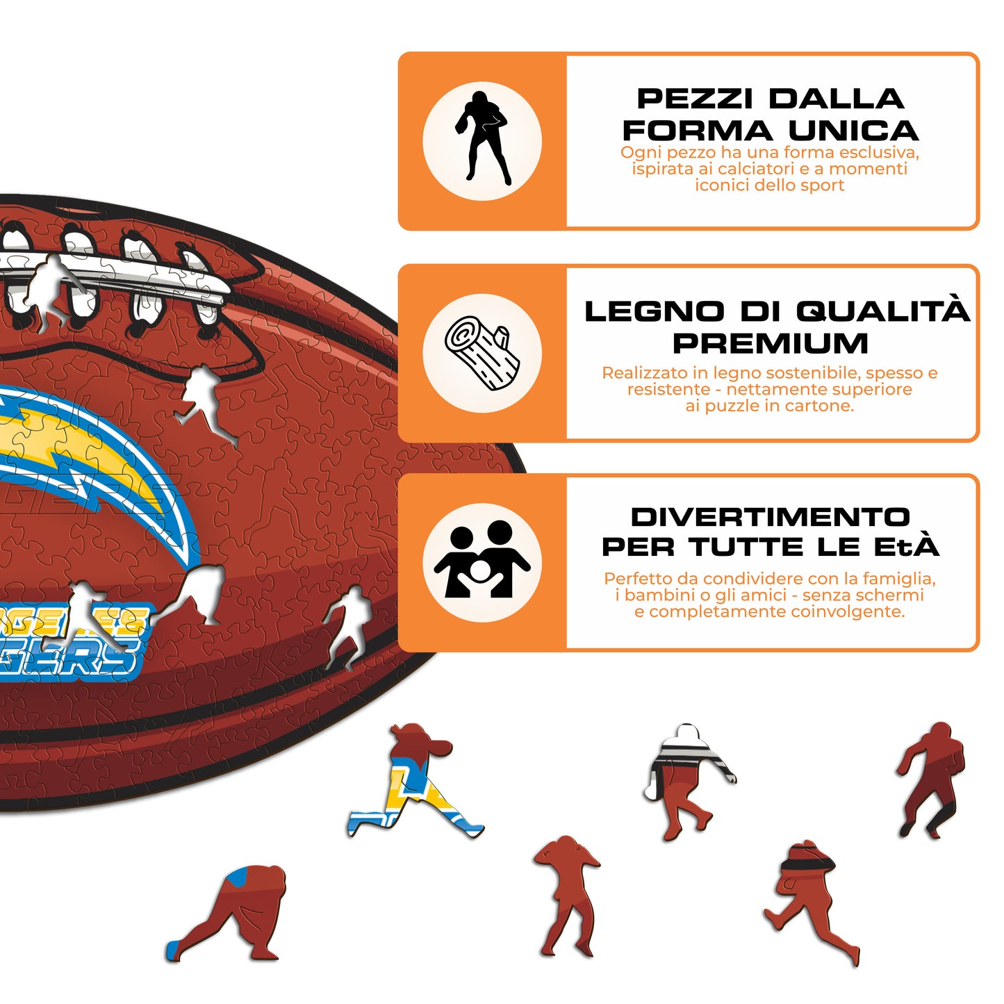 Palla Los Angeles Chargers™ - Puzzle di Legno