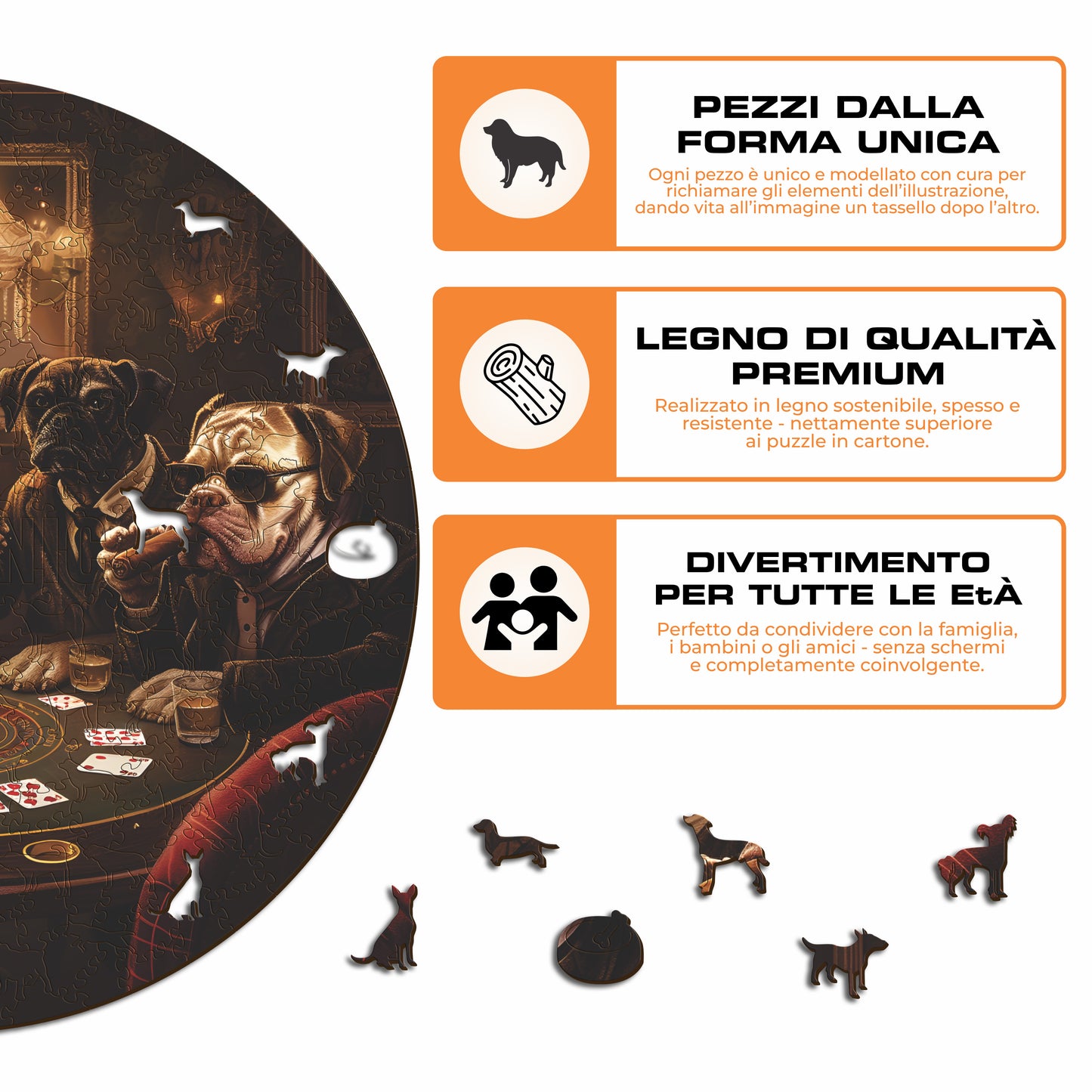 Cani Giocando a Poker - Puzzle di Legno