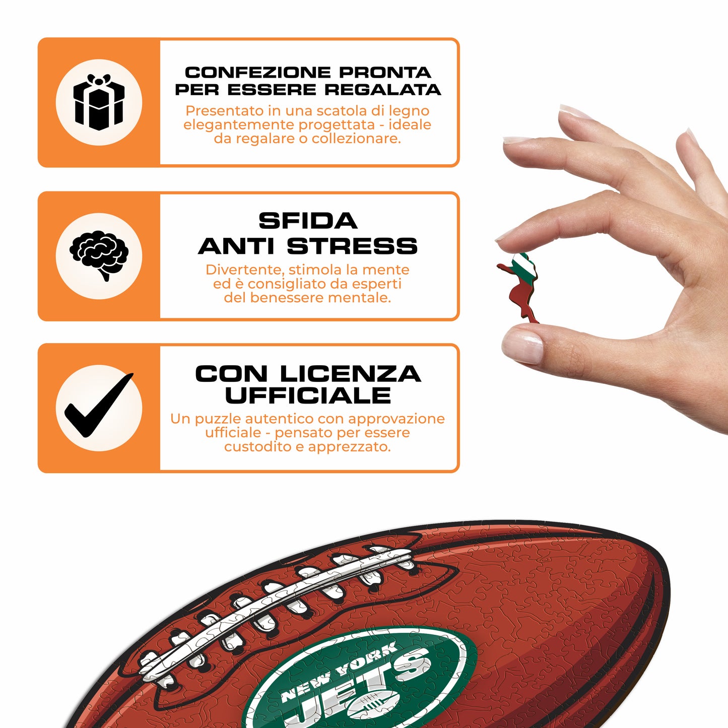 Palla New York Jets™ - Puzzle di Legno
