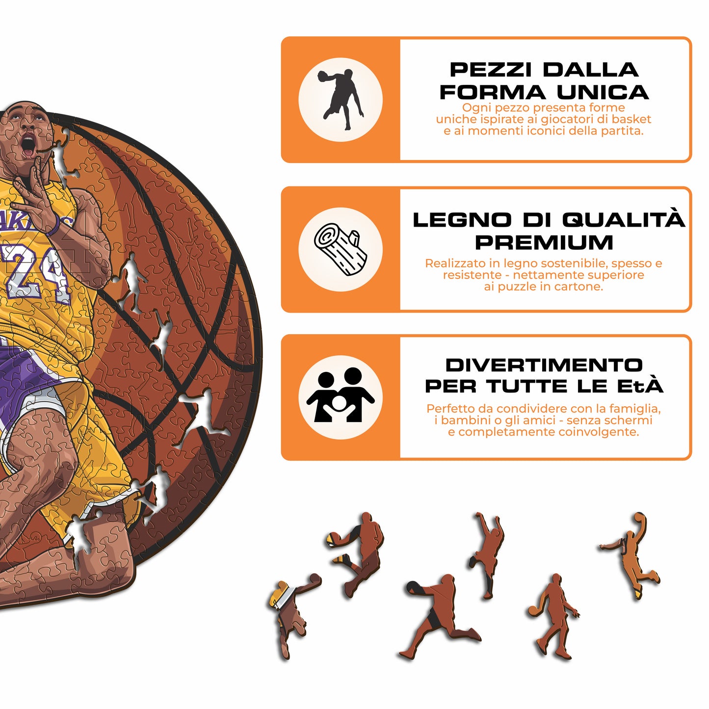 Kobe Bryant - Puzzle di Legno