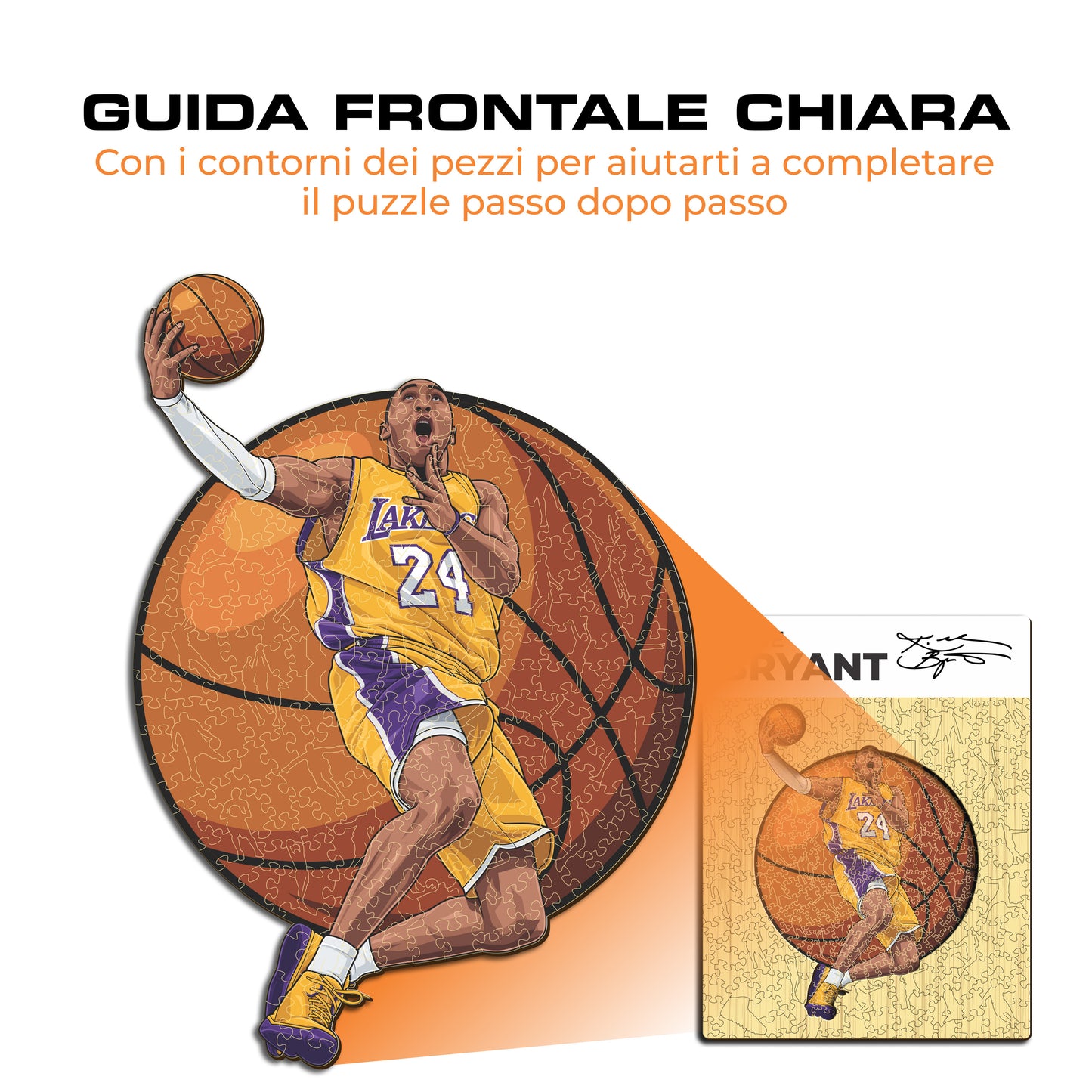 Kobe Bryant - Puzzle di Legno