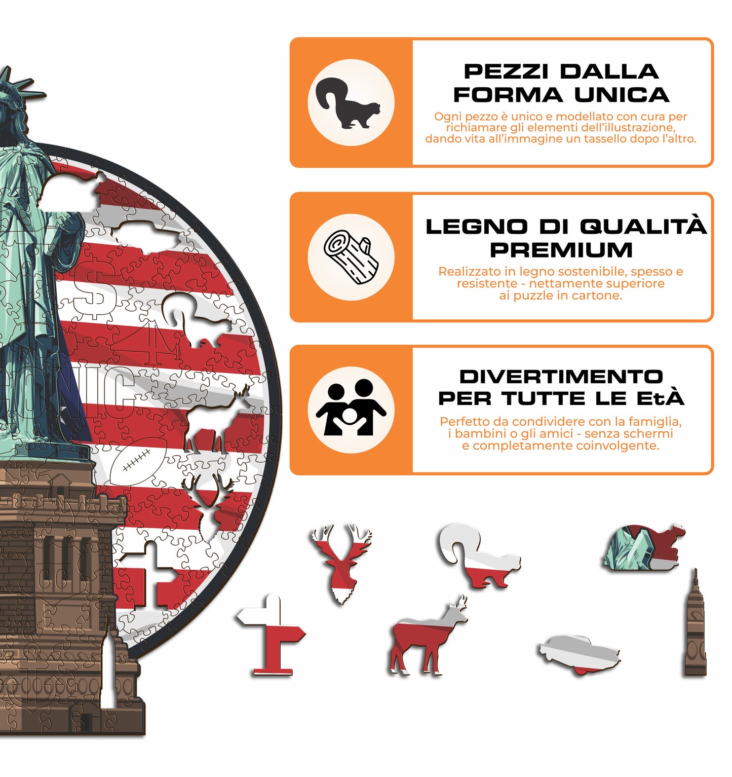 Statua della Libertà - Puzzle di Legno