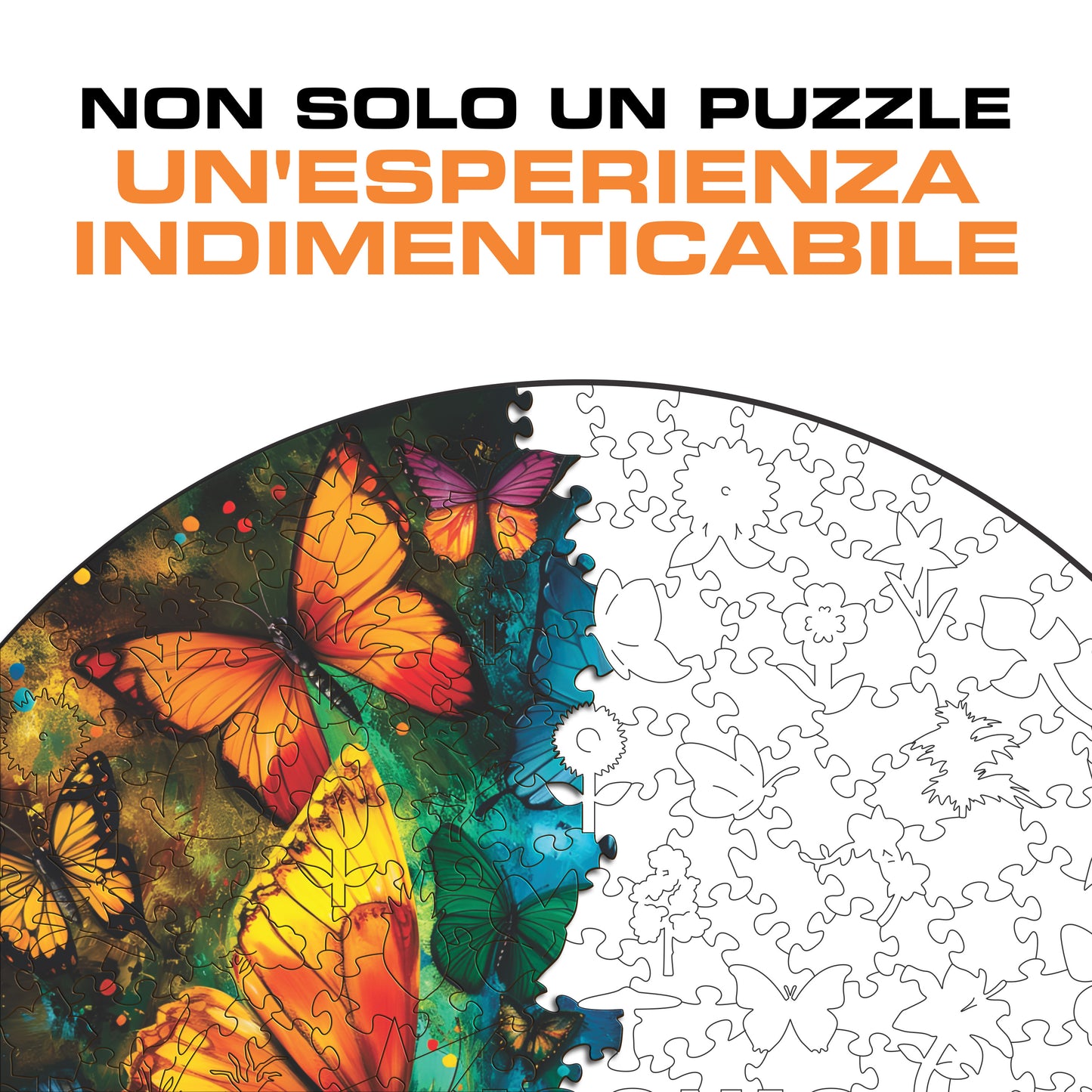 Farfalle Magiche - Puzzle di Legno