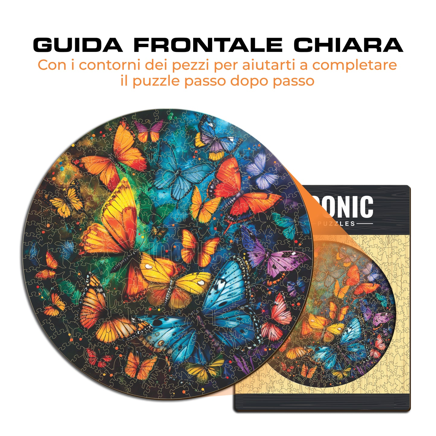 Farfalle Magiche - Puzzle di Legno