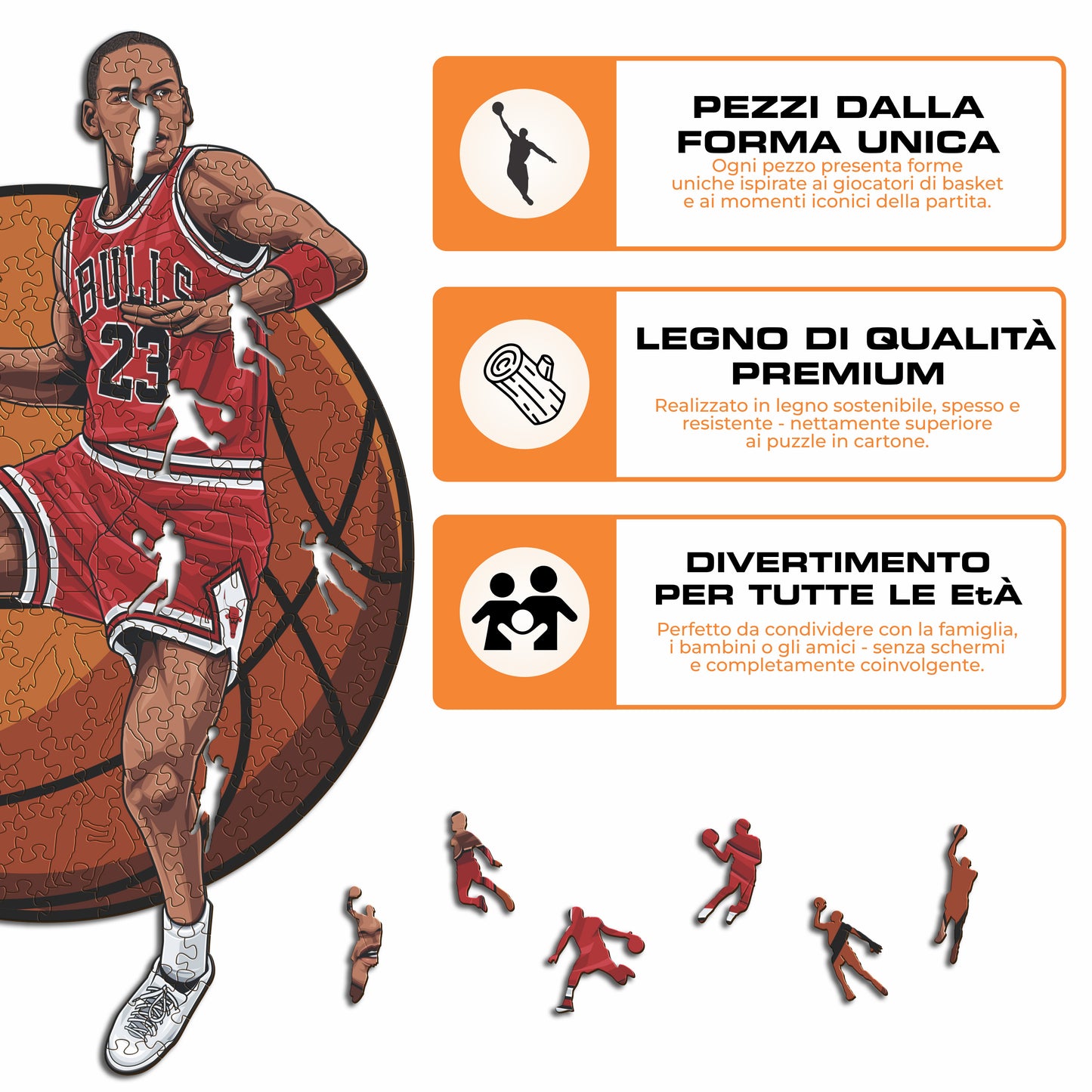 Michael Jordan - Puzzle di Legno