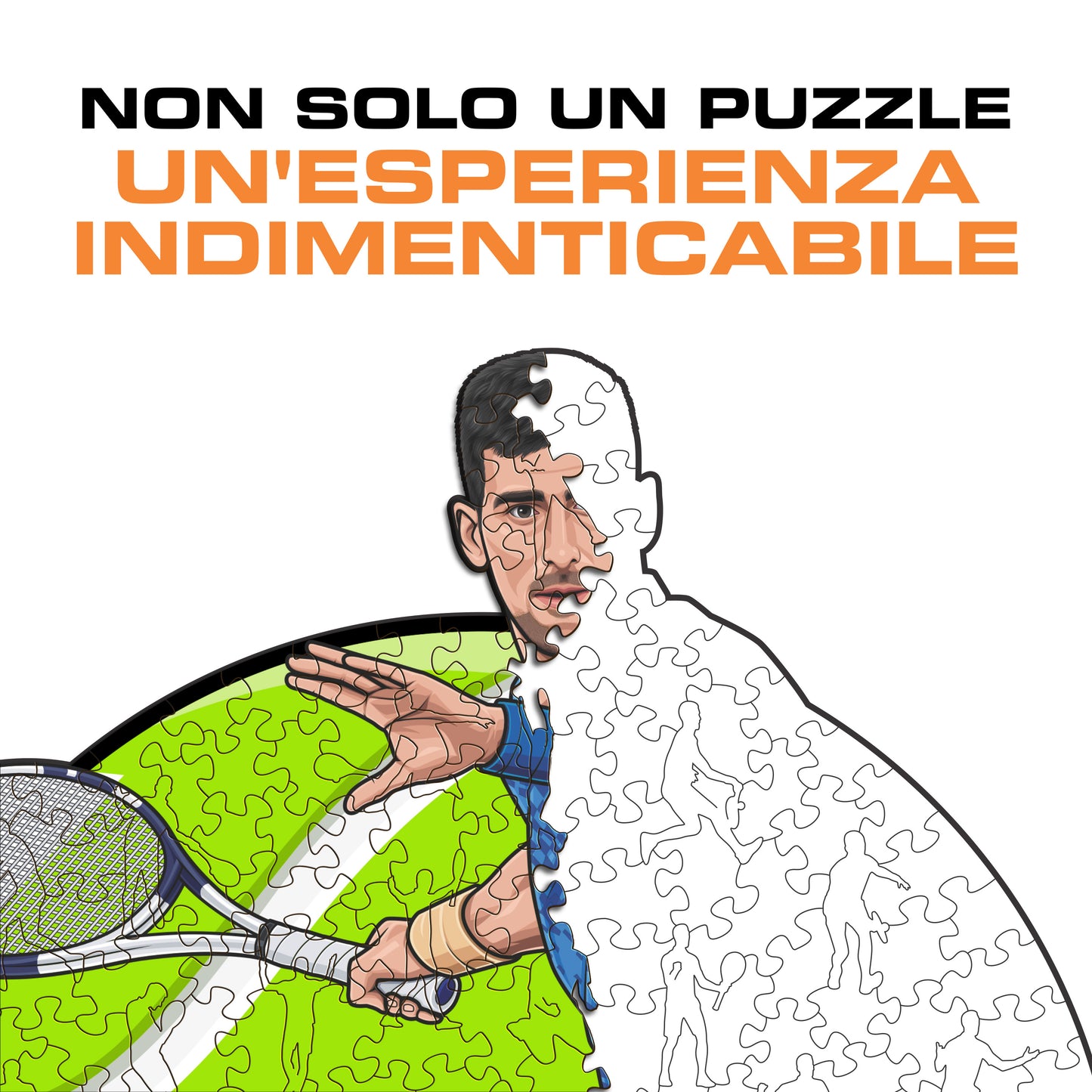 Novak Djokovic - Puzzle di Legno