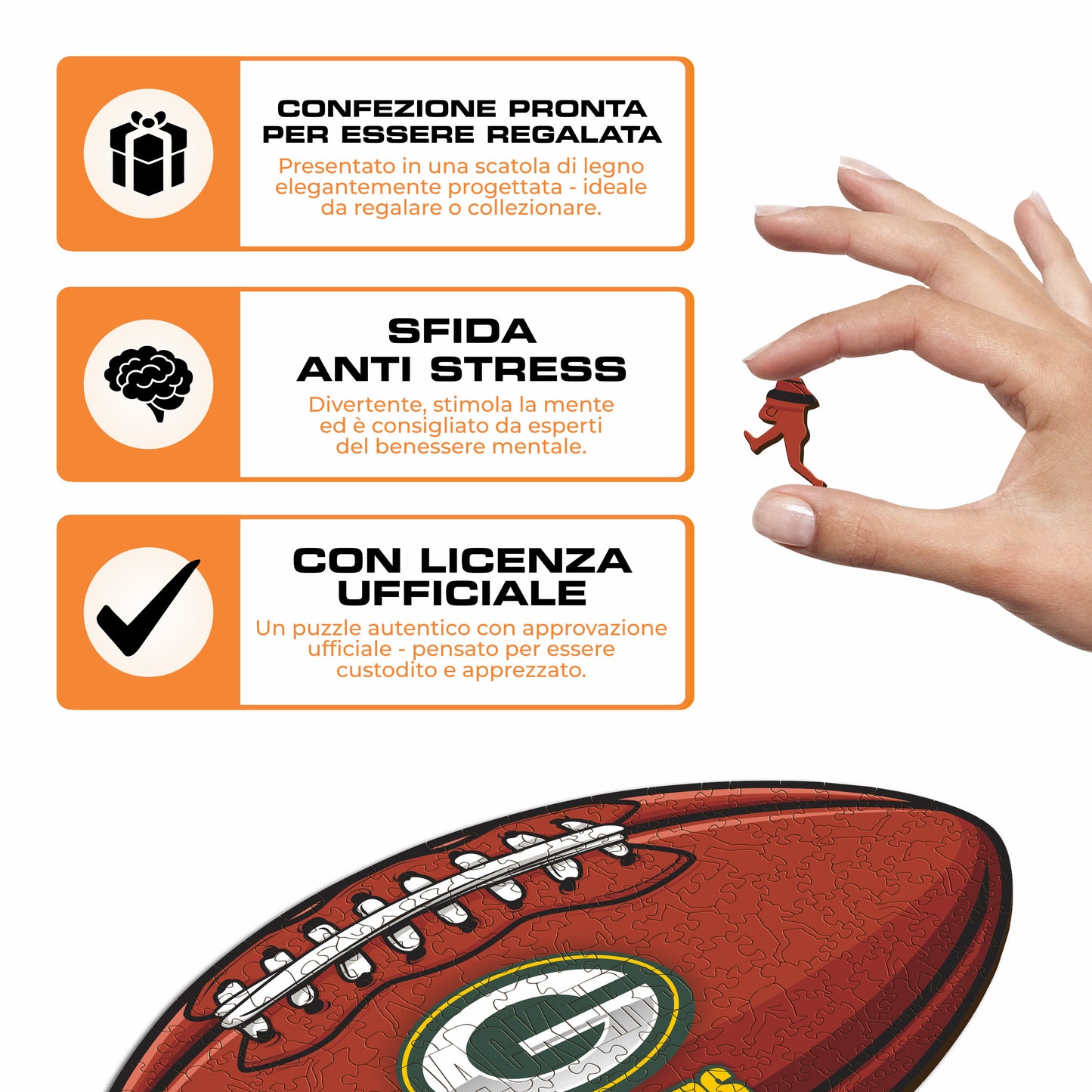 Palla Green Bay Packers™ - Puzzle di Legno