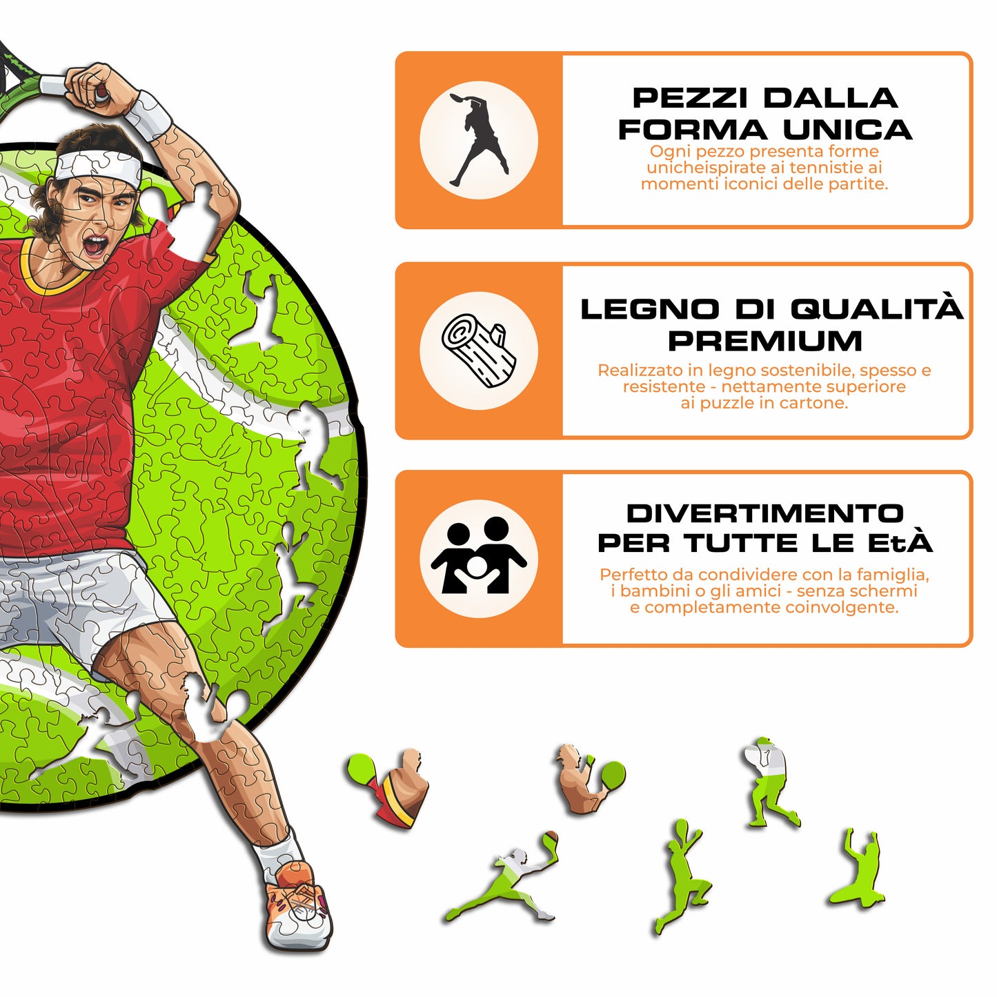 Rafael Nadal - Puzzle di Legno