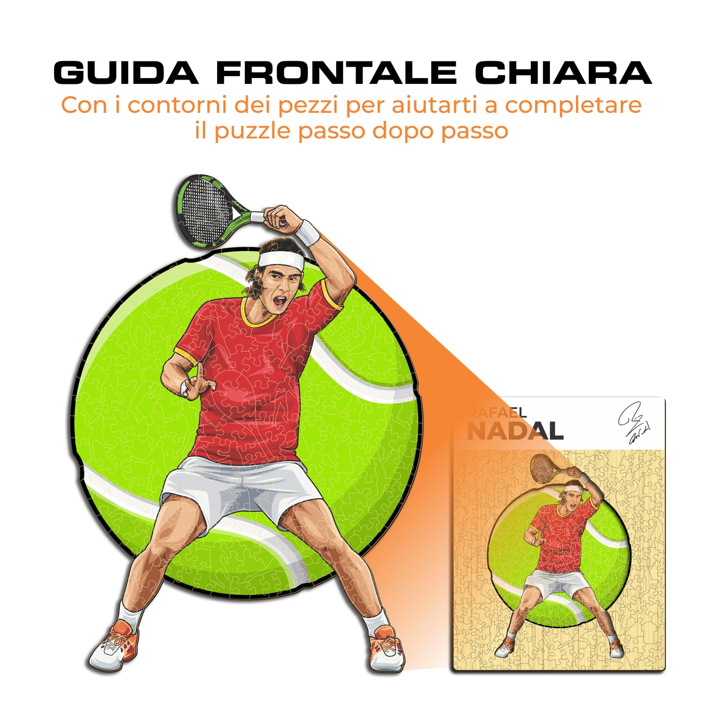 Rafael Nadal - Puzzle di Legno