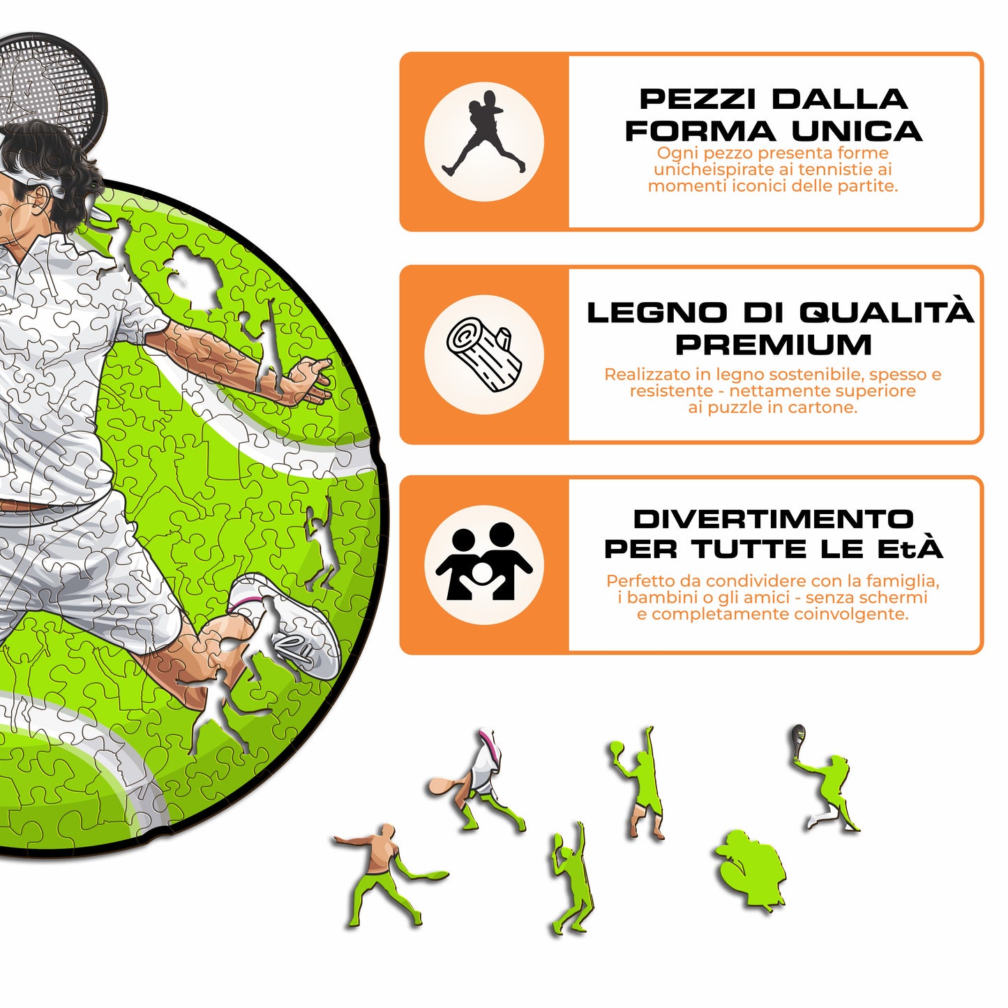 Roger Federer - Puzzle di Legno