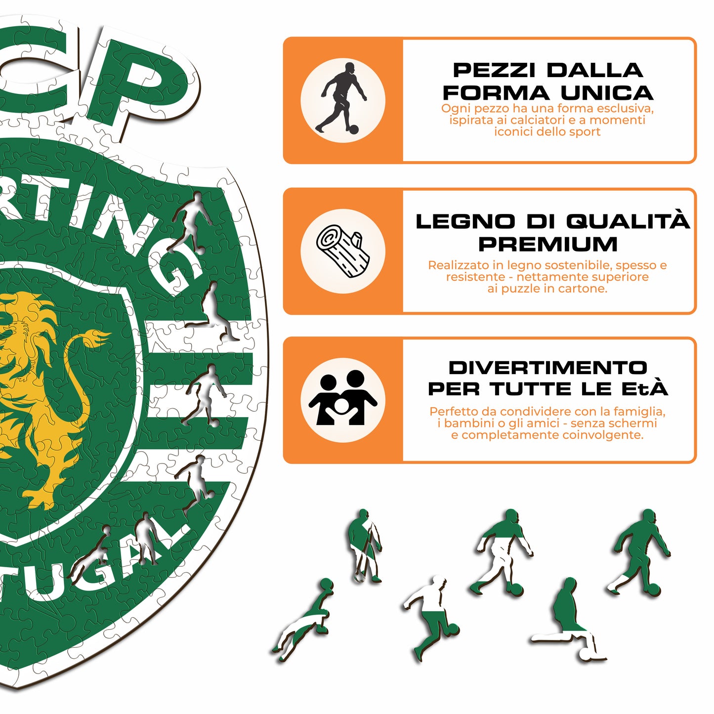 Logo Sporting CP® - Puzzle di Legno