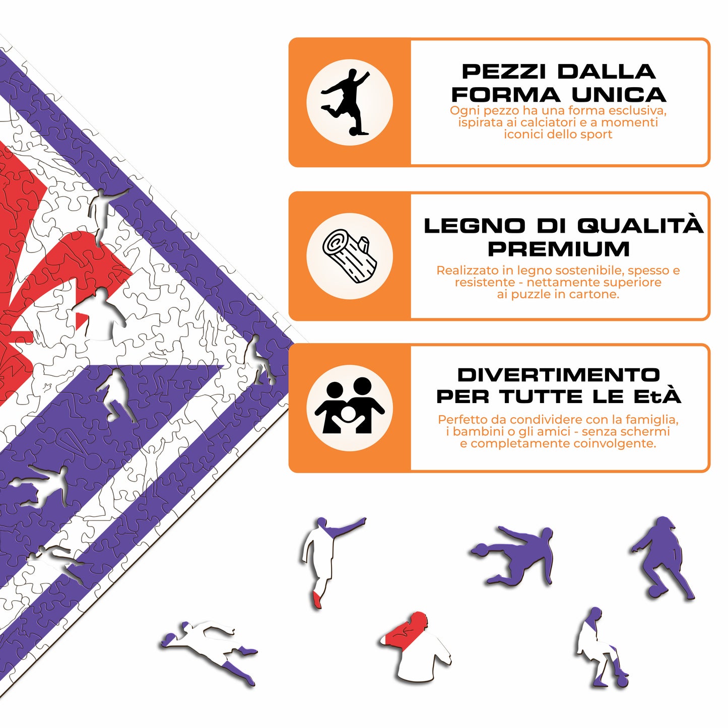 Logo ACF Fiorentina® - Puzzle di Legno