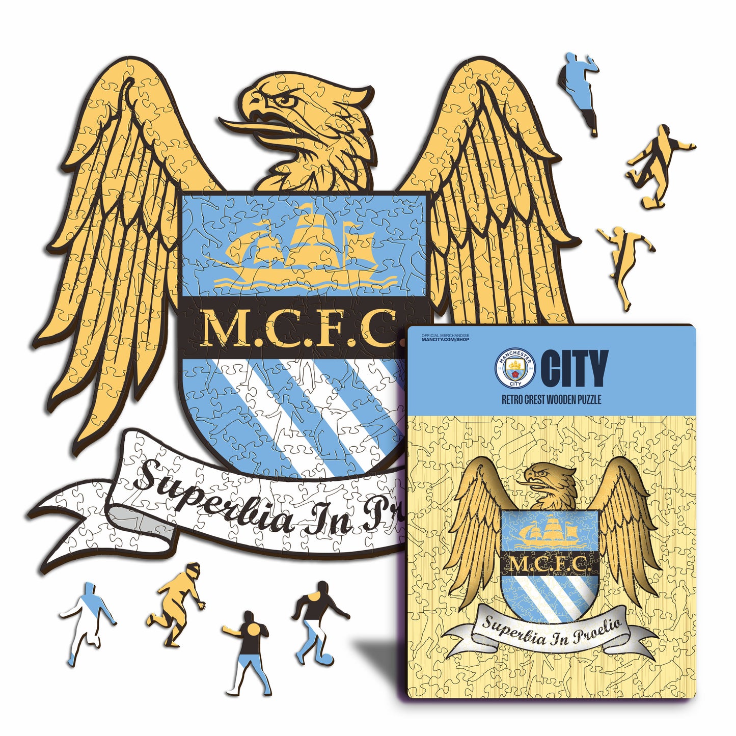 Retro Logo Manchester City® - Puzzle di Legno