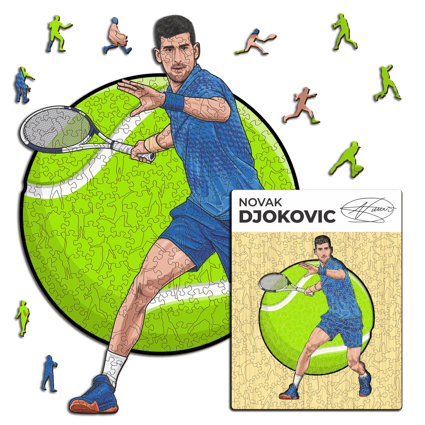 Novak Djokovic - Puzzle di Legno