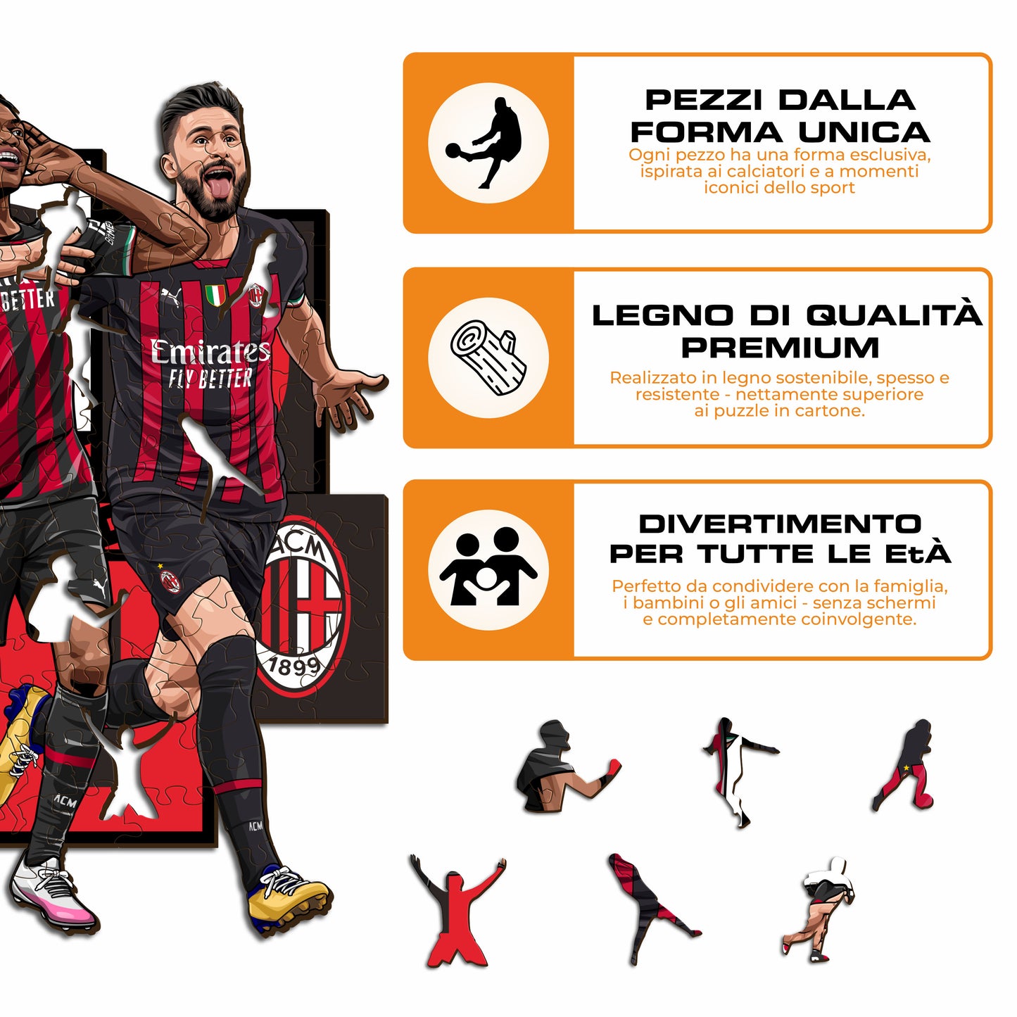 5 Players Milan® - Puzzle di Legno