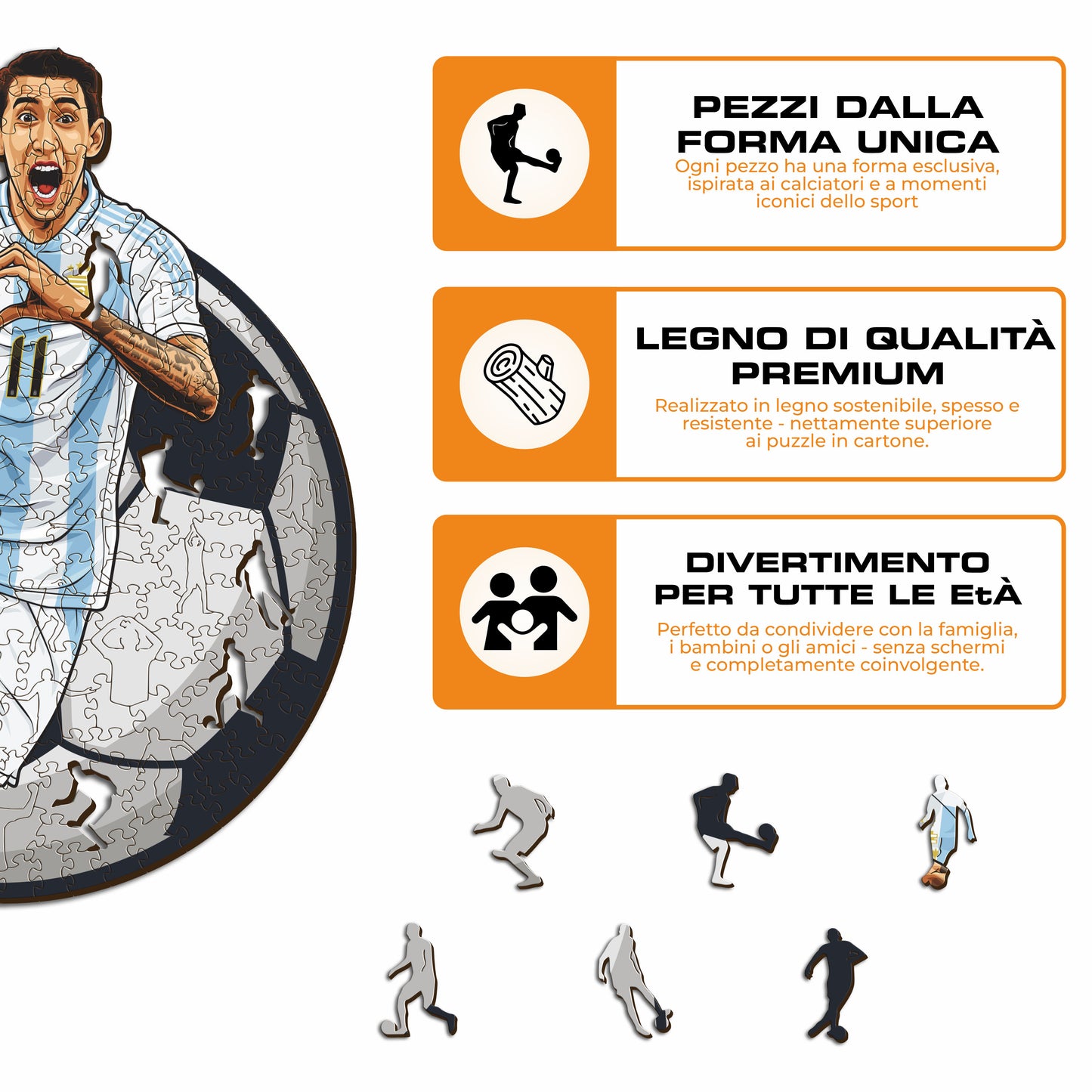 Ángel Di María - Puzzle di Legno