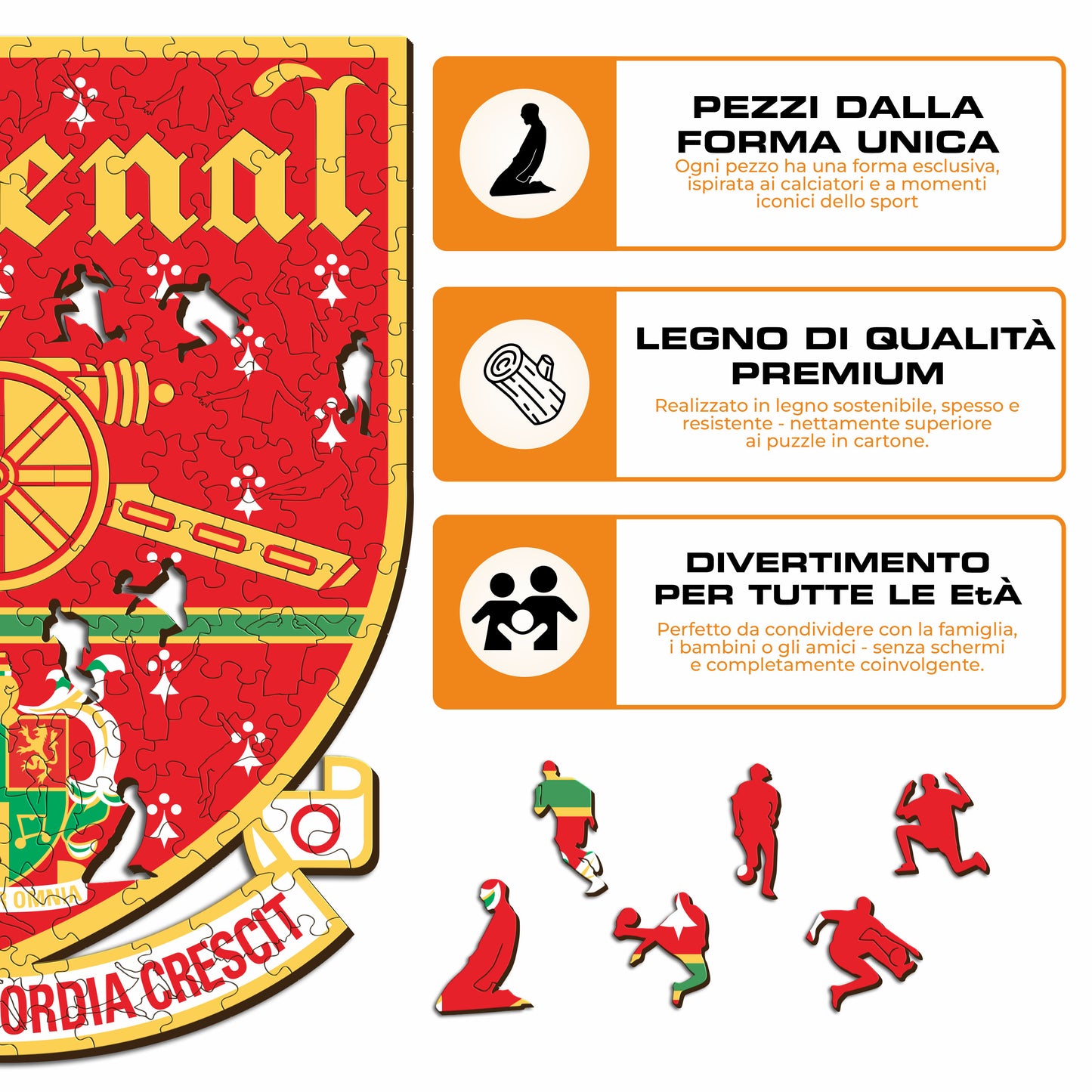 Logo Retro Arsenal® - Puzzle di Legno