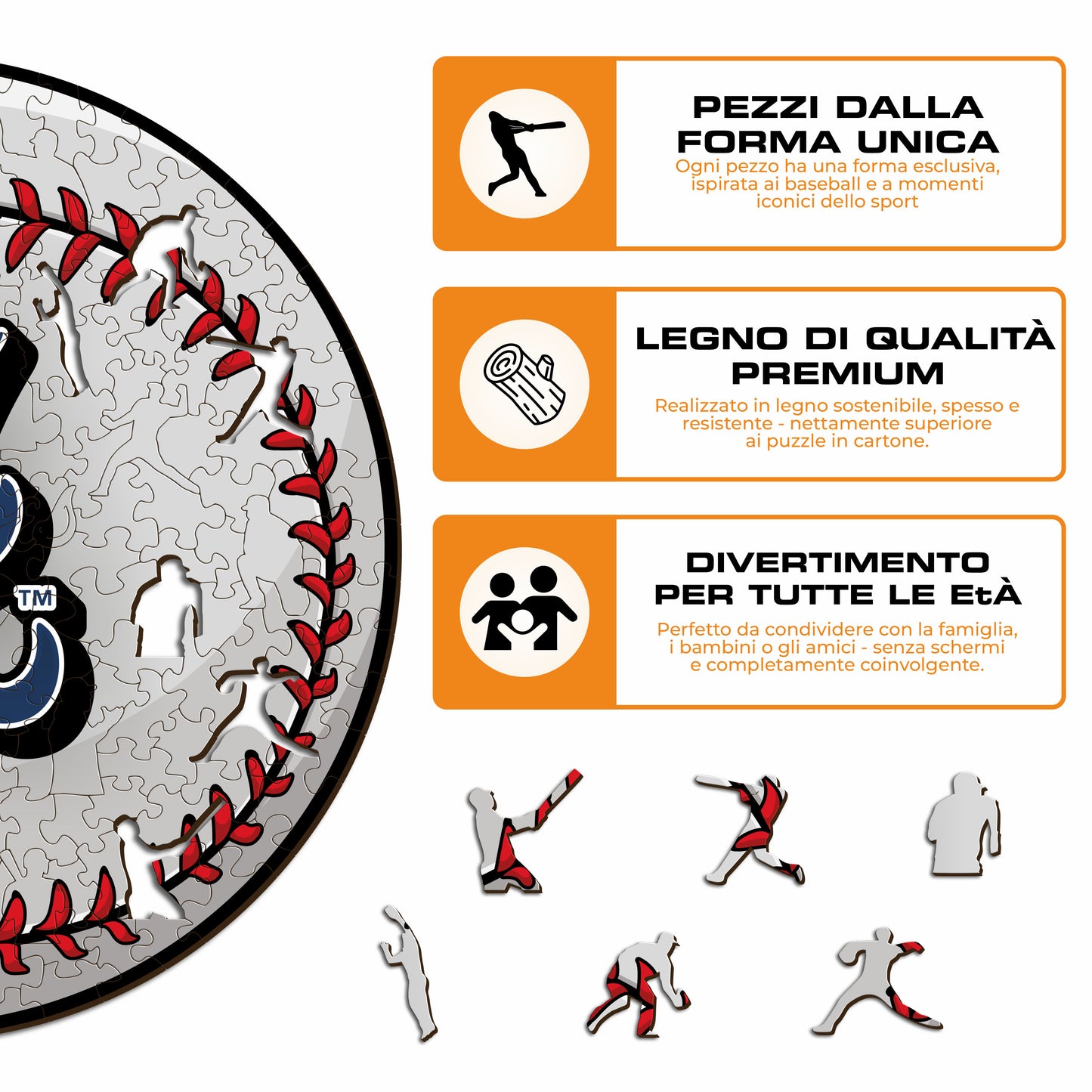 Atlanta Braves™ Palla - Puzzle di Legno
