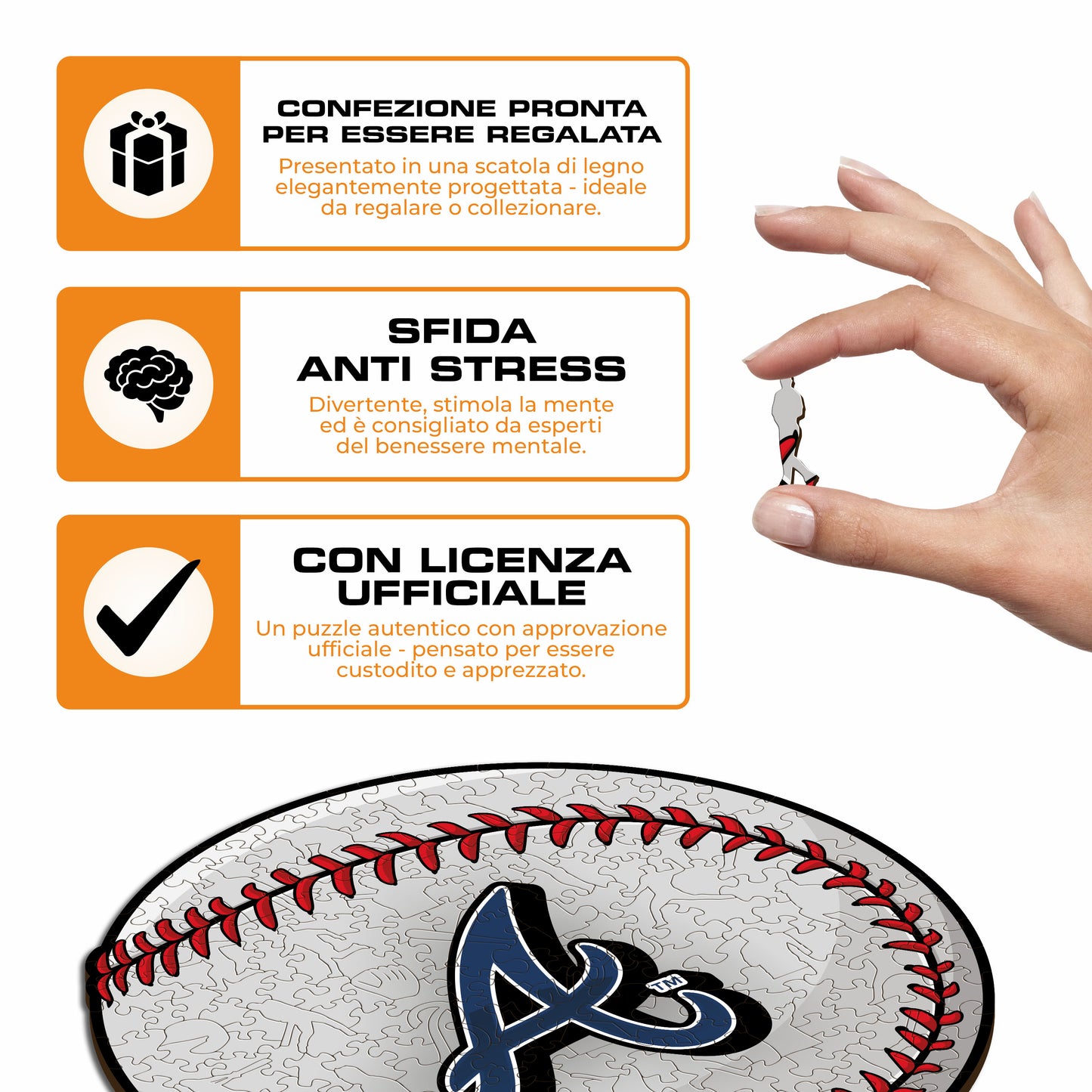 Atlanta Braves™ Palla - Puzzle di Legno