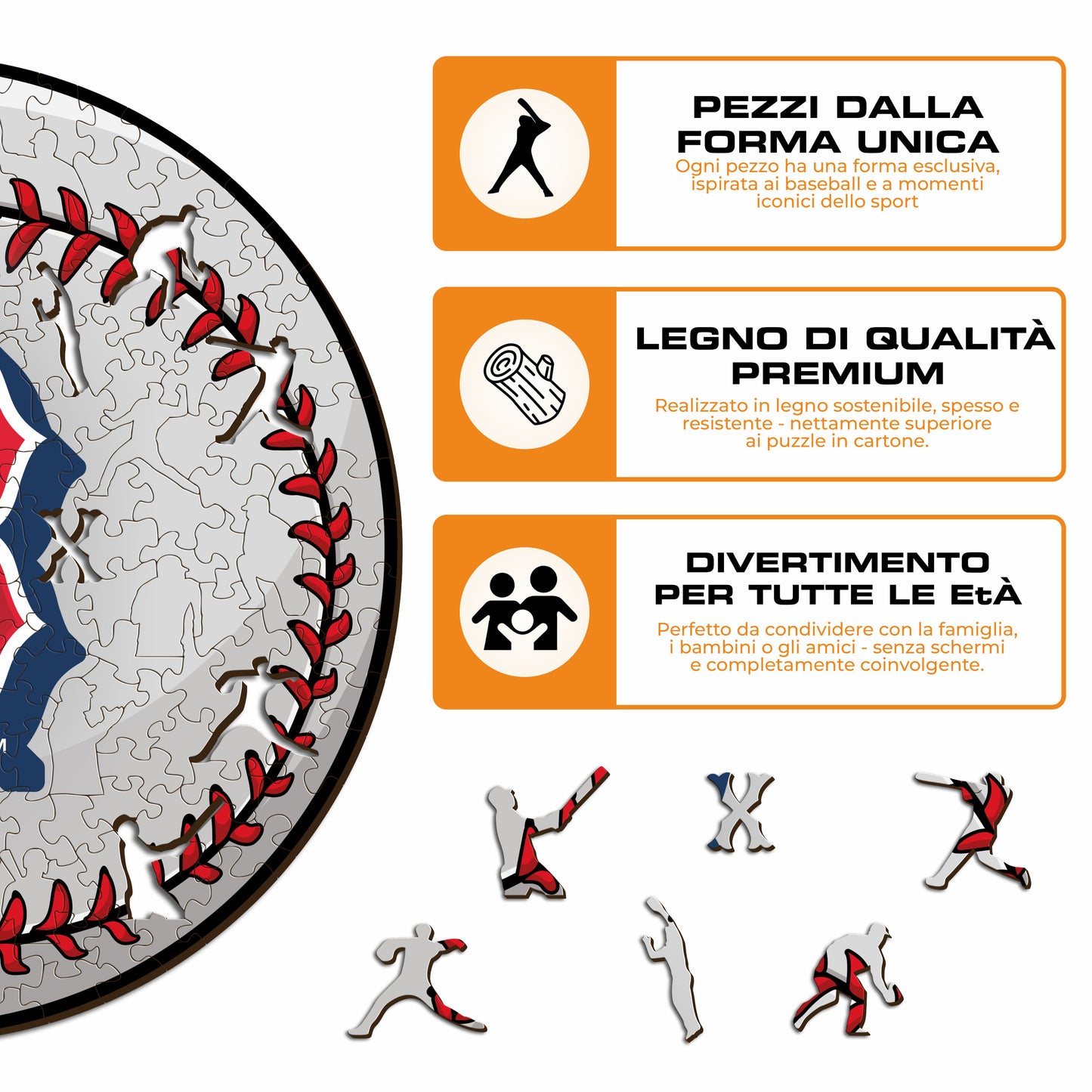 Boston Red Sox™ Palla - Puzzle di Legno