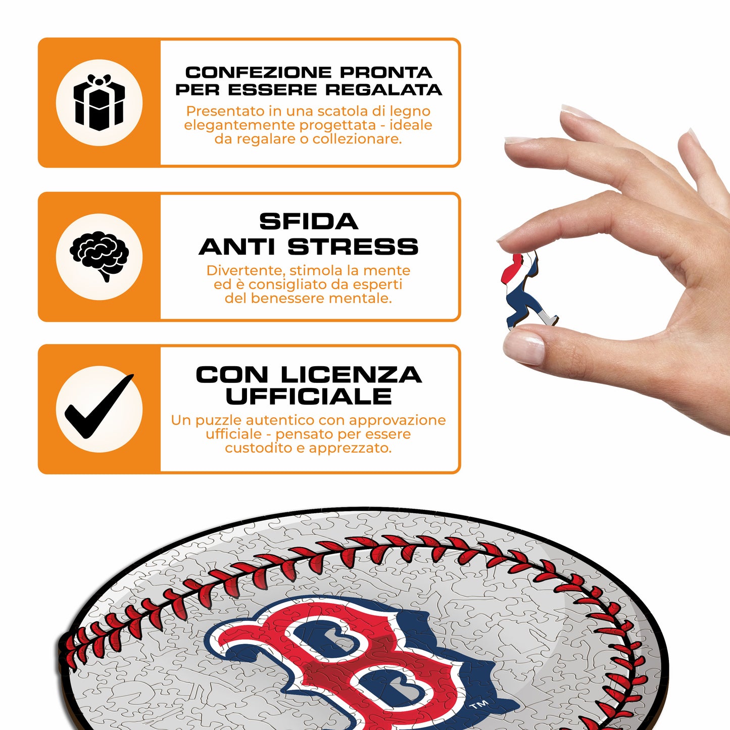 Boston Red Sox™ Palla - Puzzle di Legno