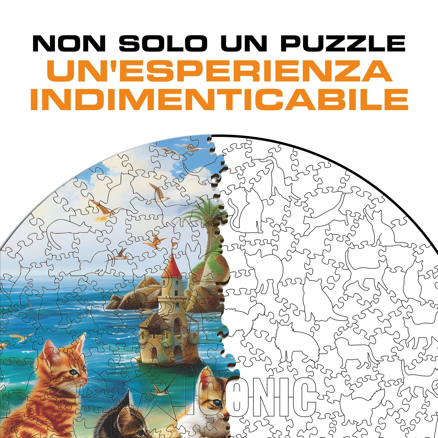 Gattini al Mare - Puzzle di Legno