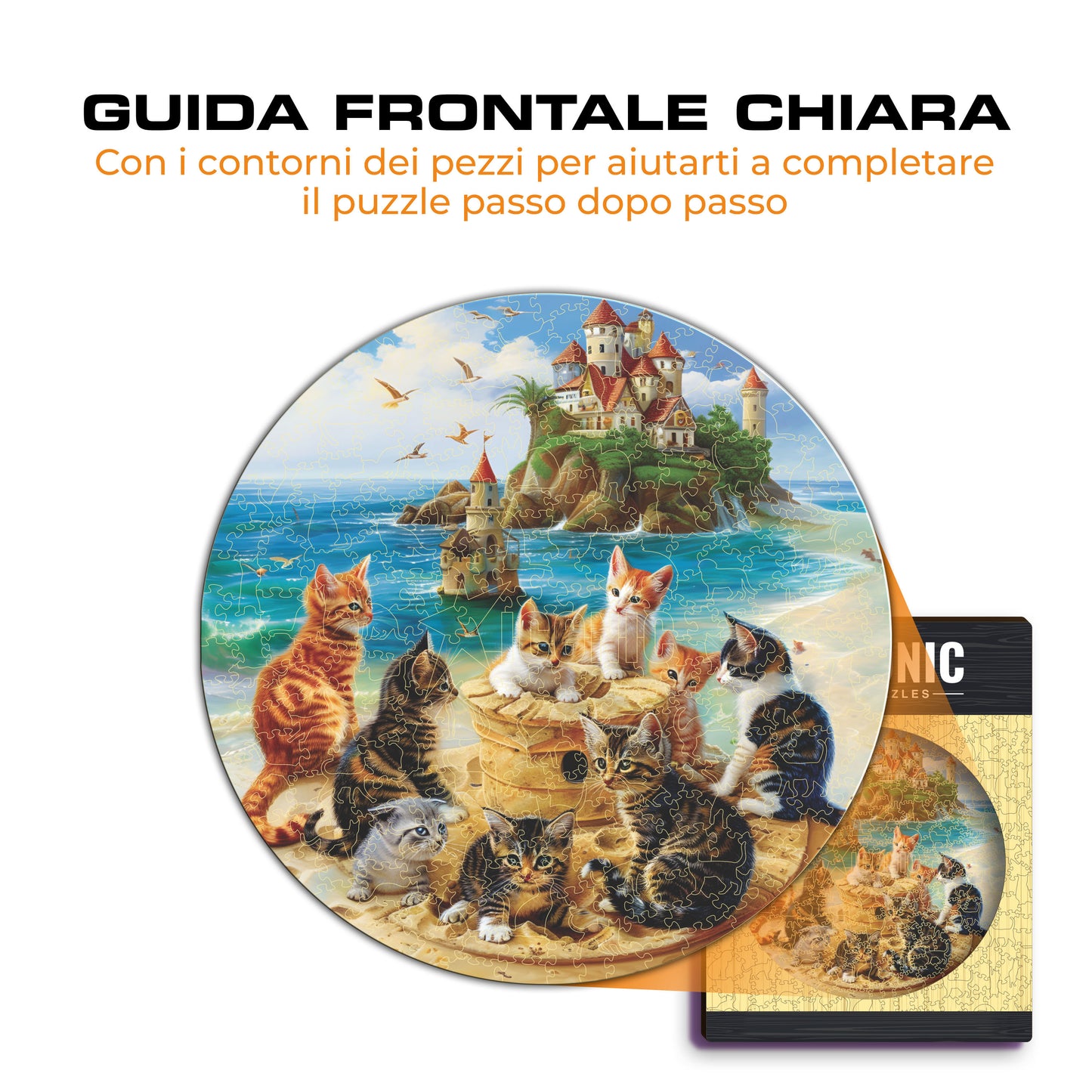 Gattini al Mare - Puzzle di Legno