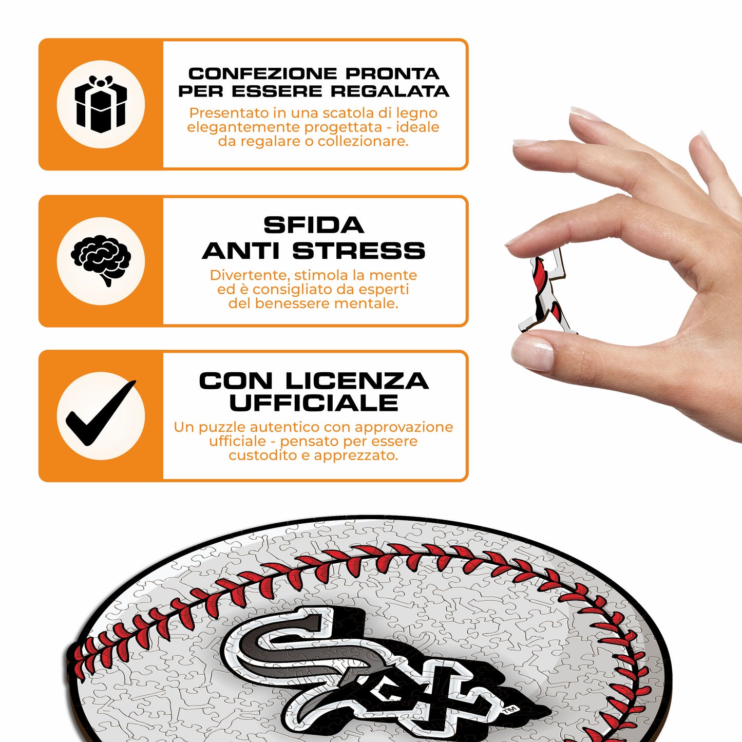 Chicago White Sox™ Palla - Puzzle di Legno