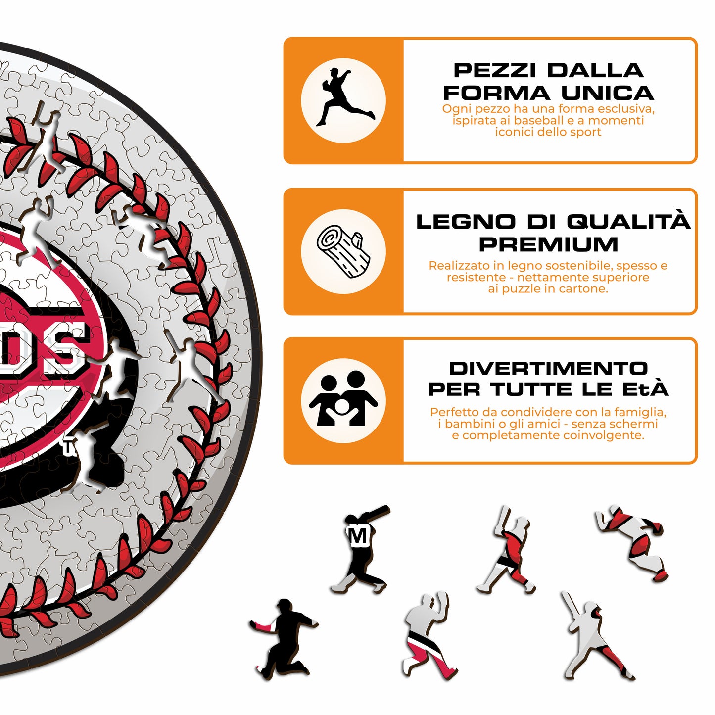 Cincinnati Reds™ Palla - Puzzle di Legno