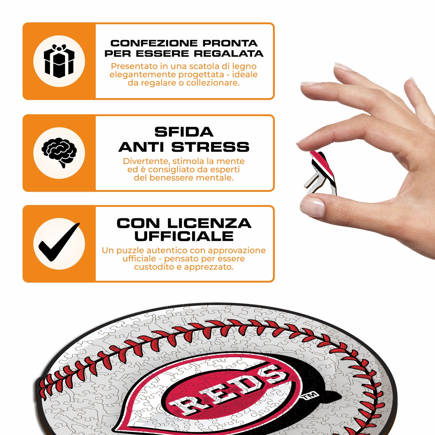 Cincinnati Reds™ Palla - Puzzle di Legno