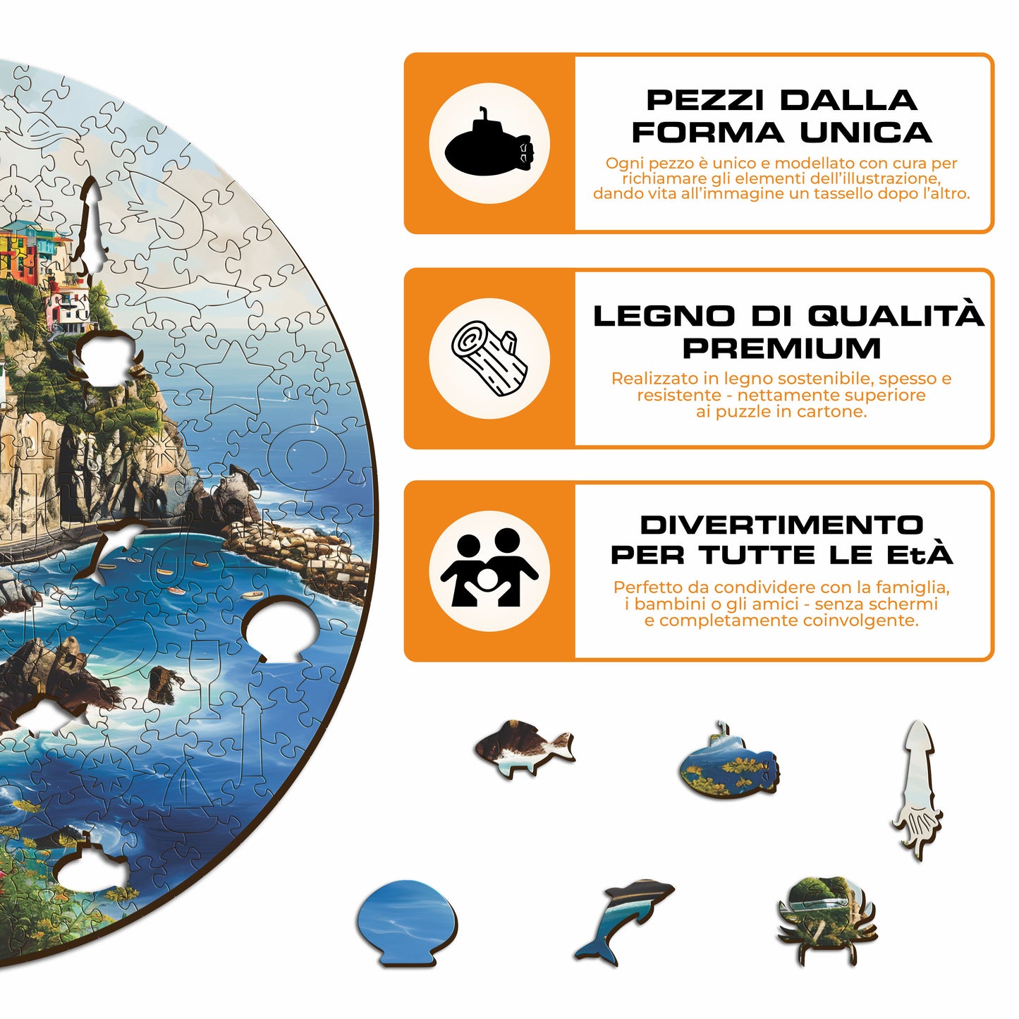 Portofino - Puzzle di Legno