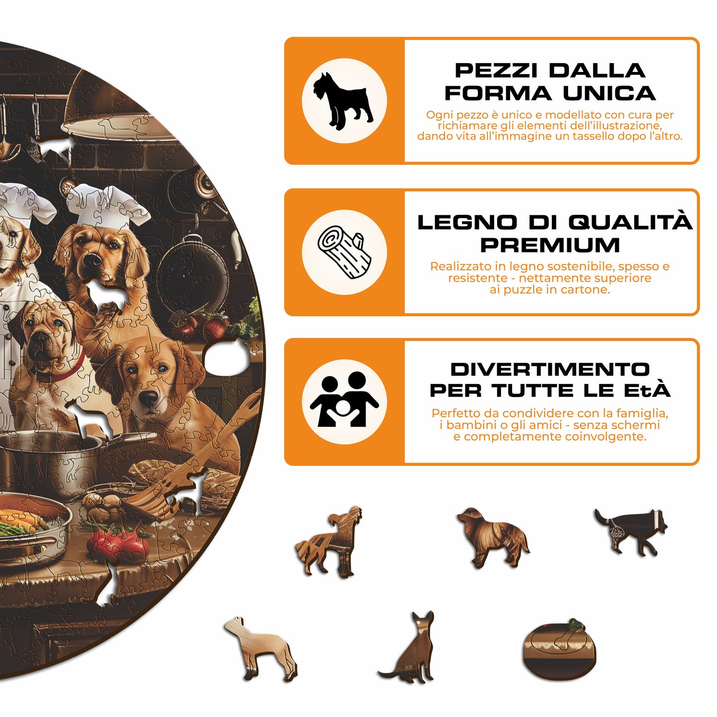 Cani Chef - Puzzle di Legno