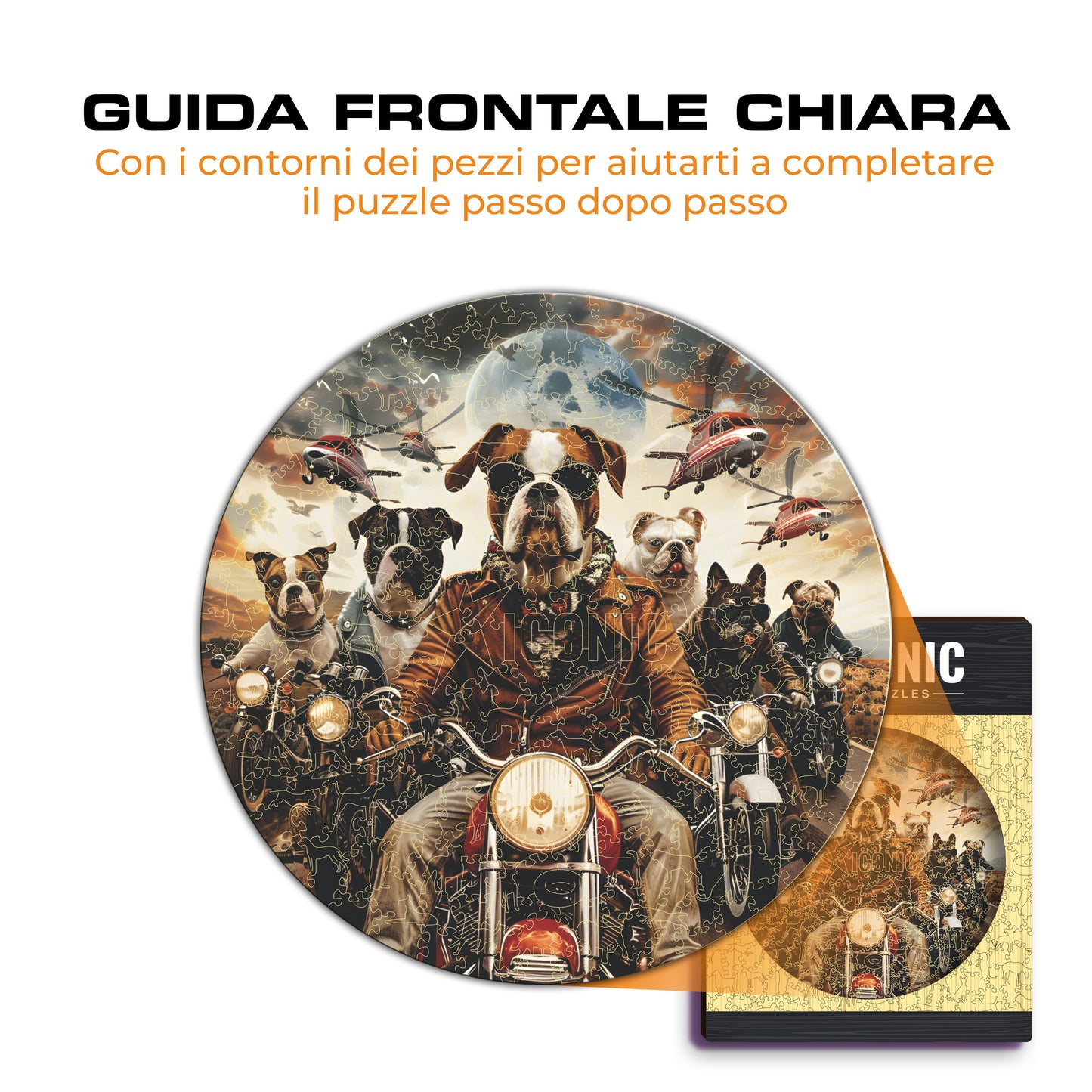 Cani Motociclisti - Puzzle di Legno
