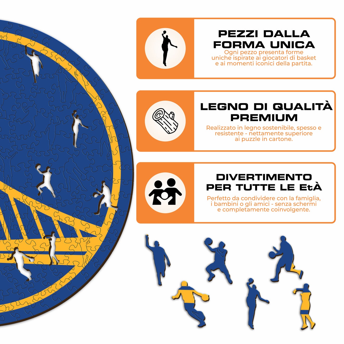 Golden State Warriors™ Logo - Puzzle di Legno