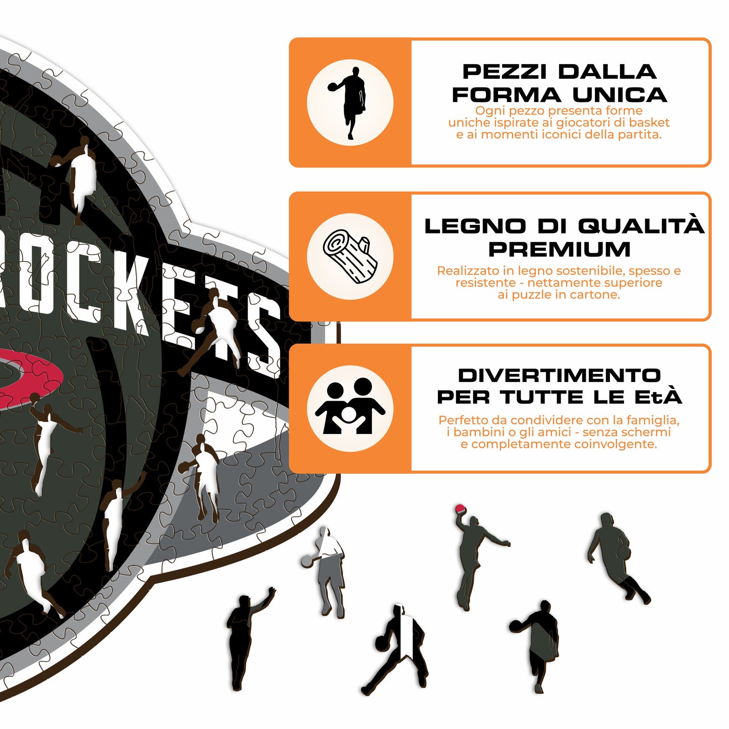 Houston Rockets™ Logo - Puzzle di Legno