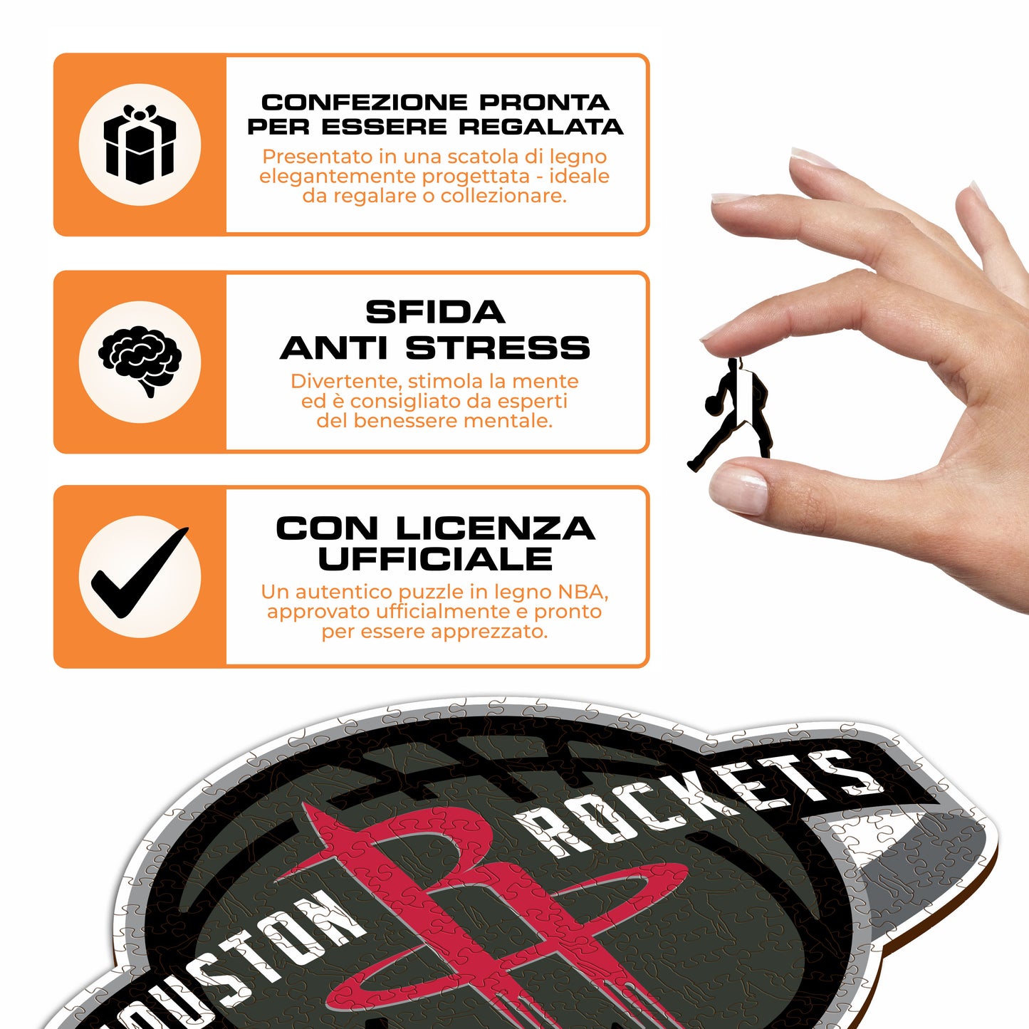 Houston Rockets™ Logo - Puzzle di Legno