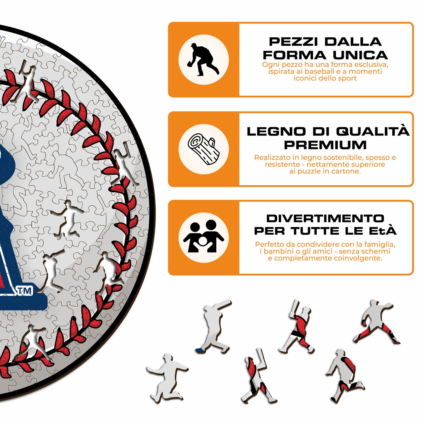Los Angeles Angels™ Palla - Puzzle di Legno