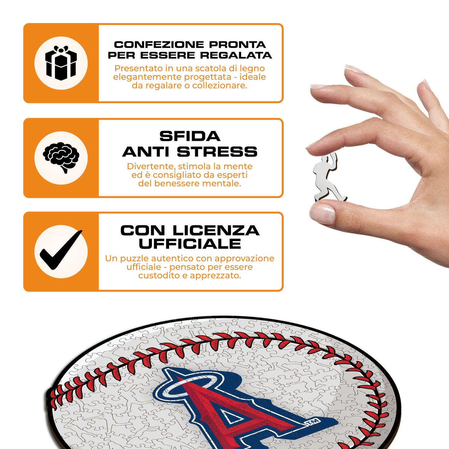 Los Angeles Angels™ Palla - Puzzle di Legno