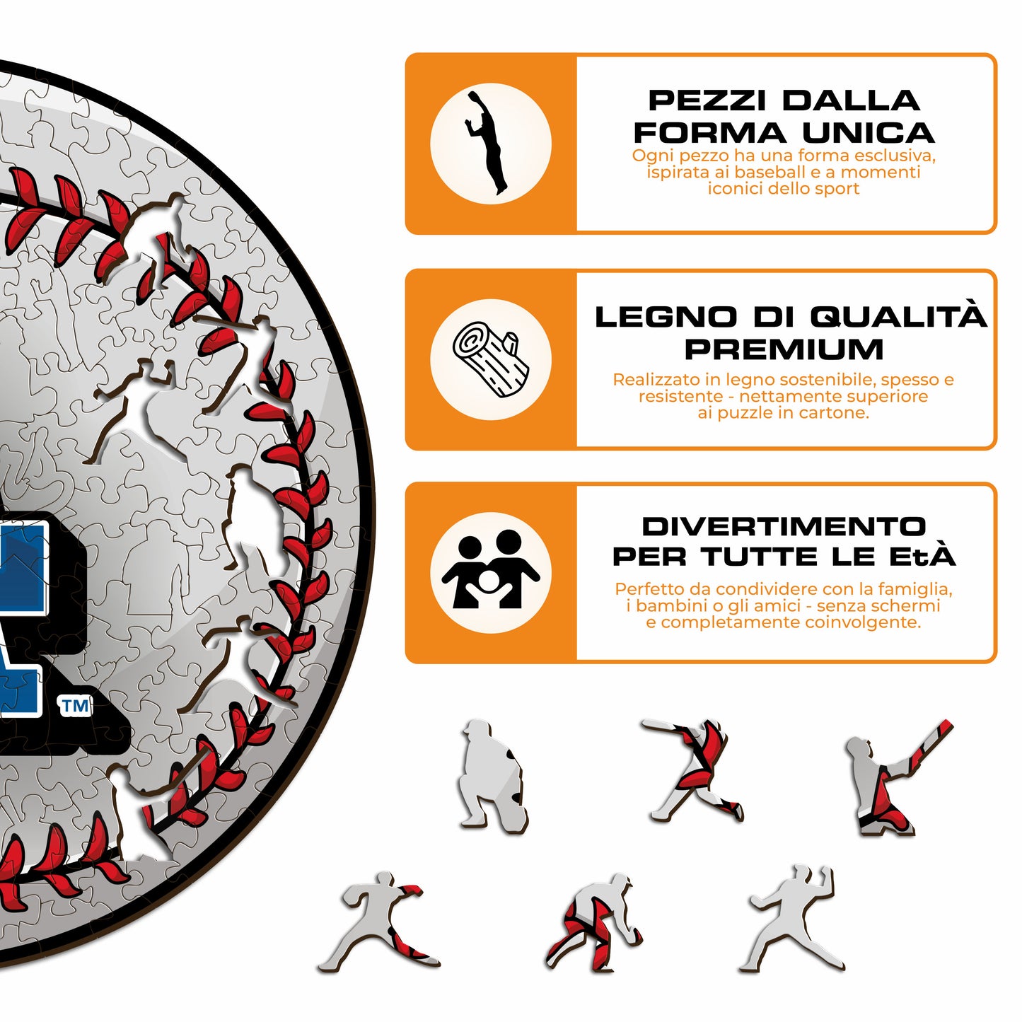 Los Angeles Dodgers™ Palla - Puzzle di Legno