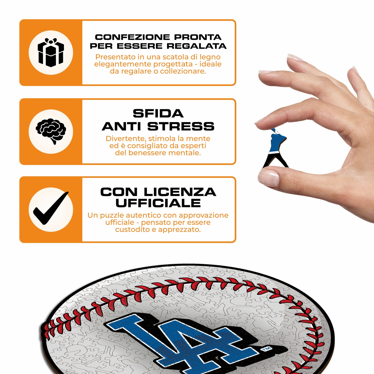 Los Angeles Dodgers™ Palla - Puzzle di Legno