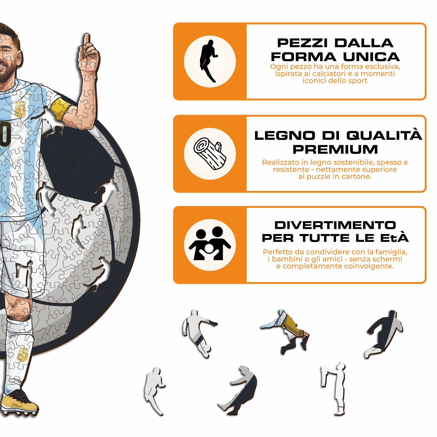 Lionel Messi - Puzzle di Legno